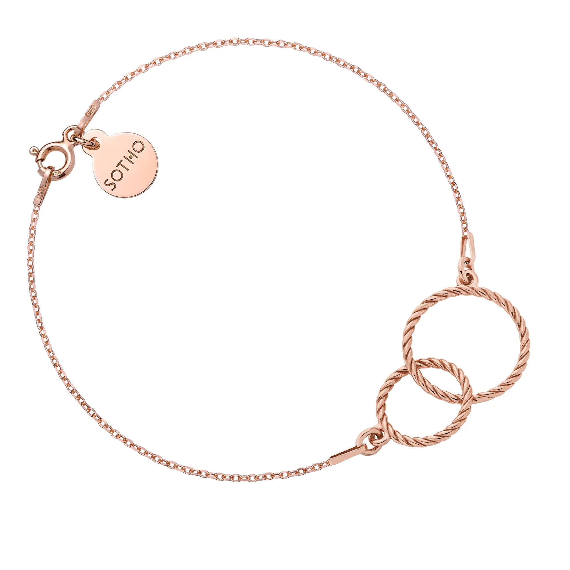 Bransoletka z dwoma obręczami z różowego złota