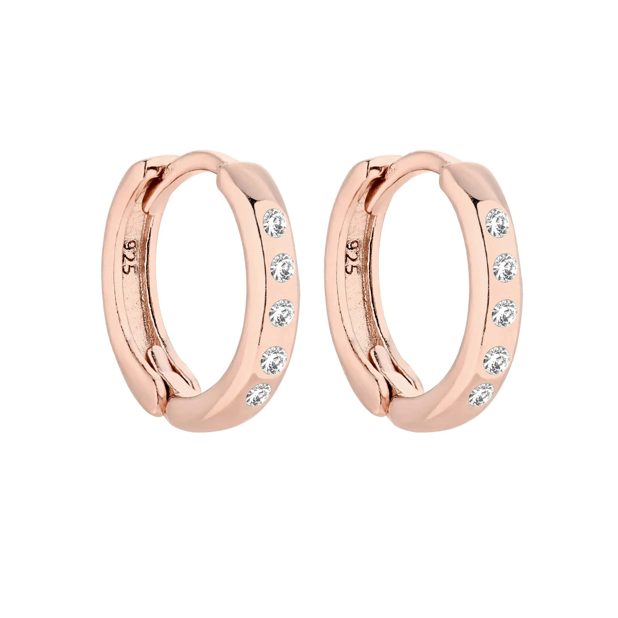 Kolczyki kółka z różowego złota z kryształami SWAROVSKI® CRYSTAL