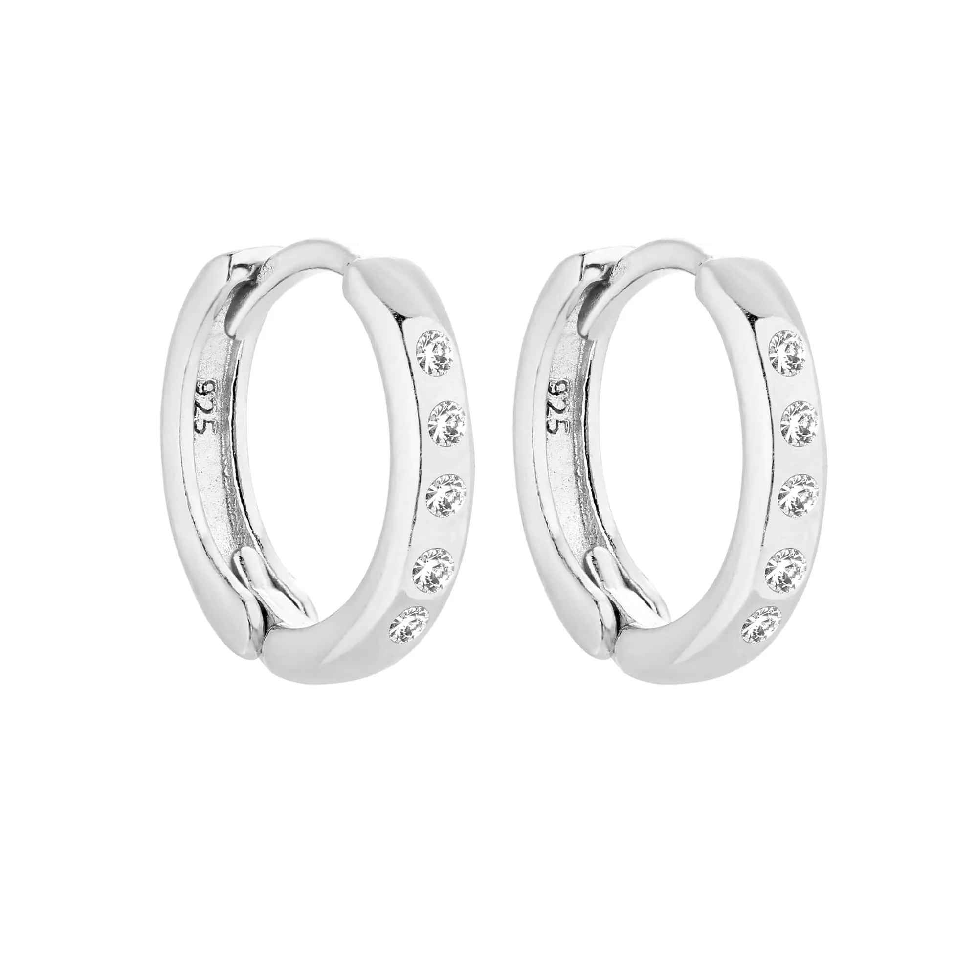 Srebrne kolczyki kółka z kryształami SWAROVSKI® CRYSTAL