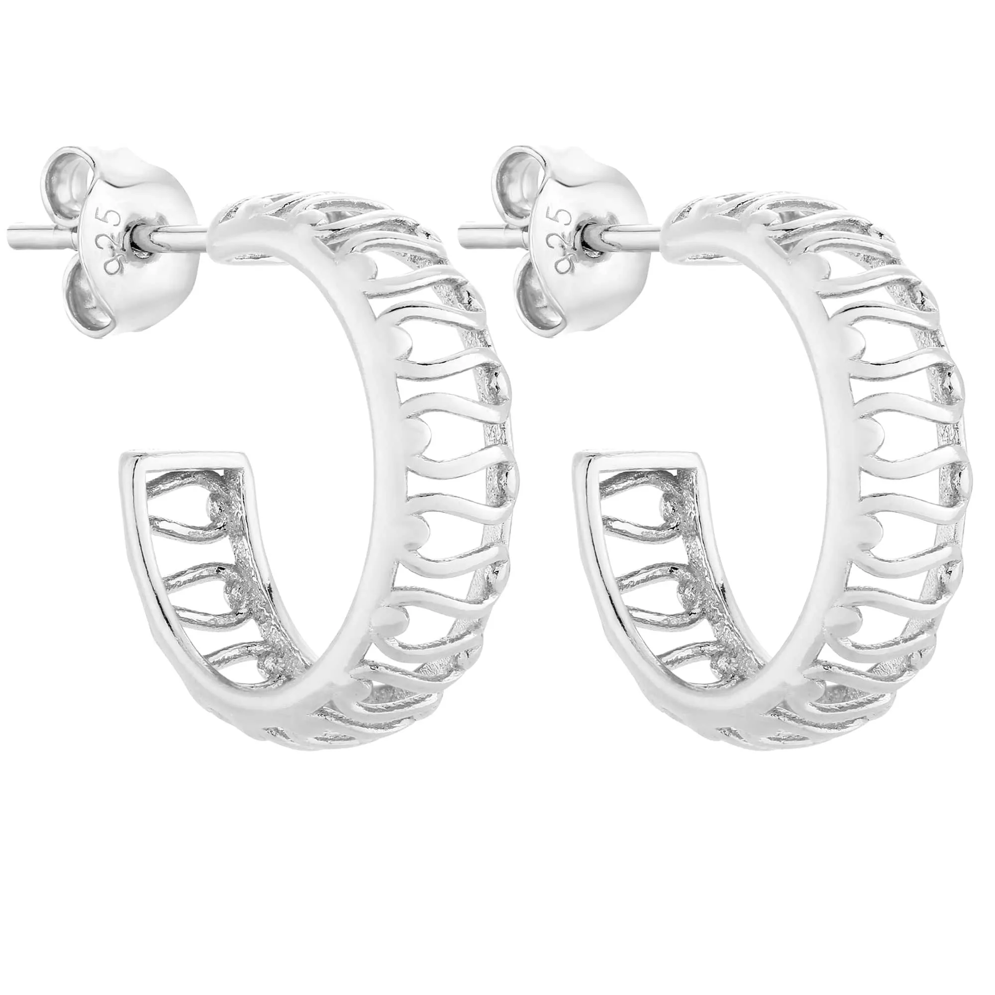 Srebrne ażurowe kolczyki