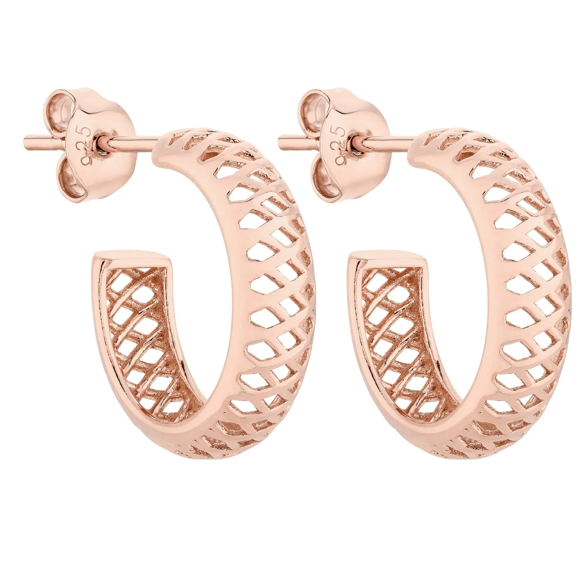 Ażurowe kolczyki z różowego złota
