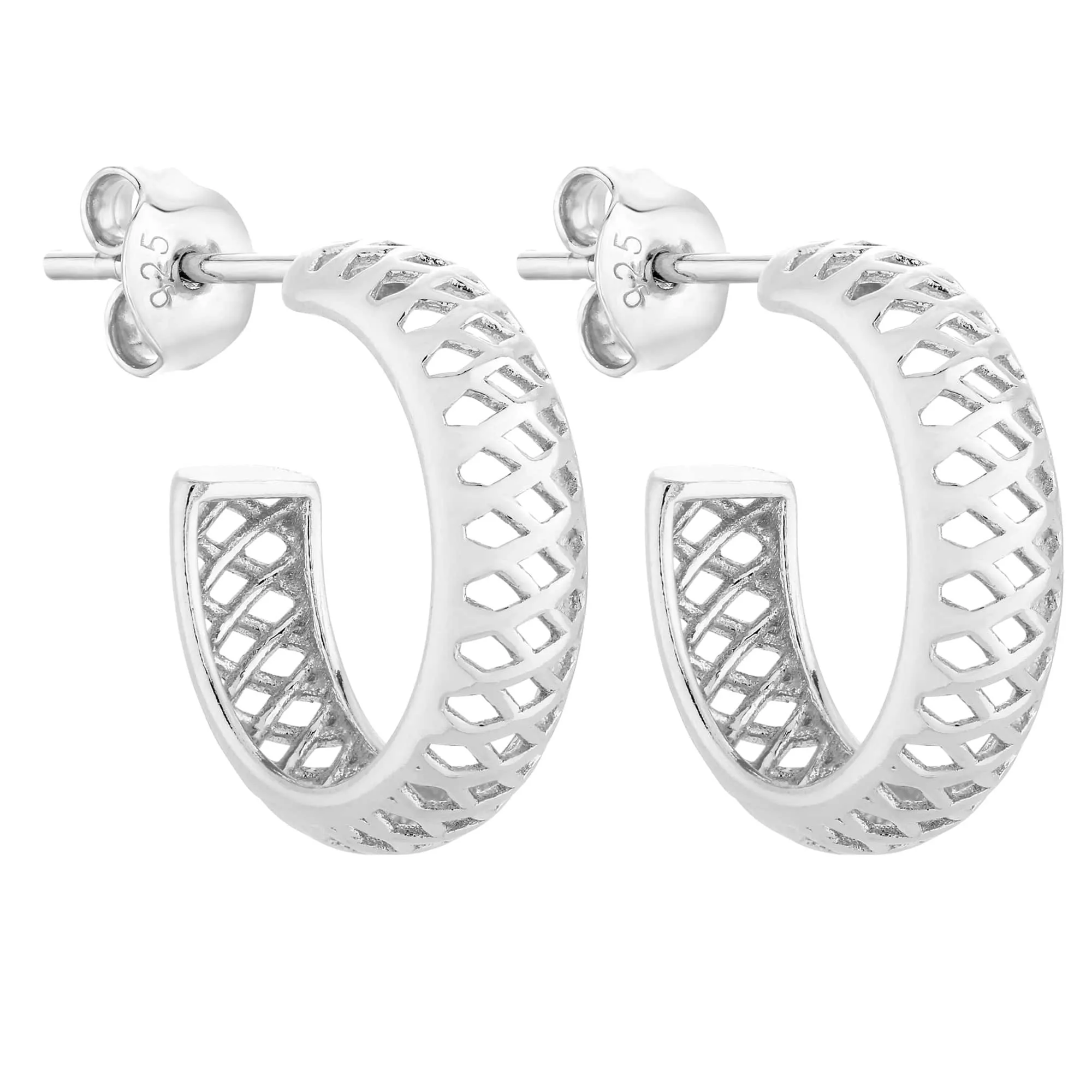Srebrne ażurowe kolczyki
