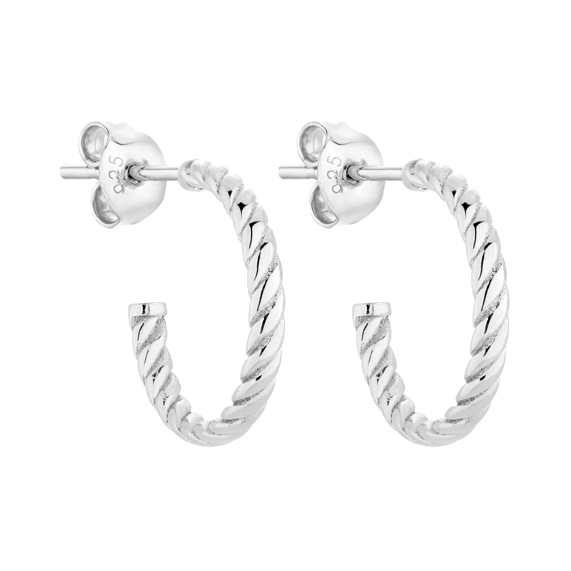 Srebrne plecione kolczyki