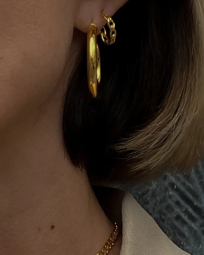 Masywne kolczyki koła XL z różowego złota