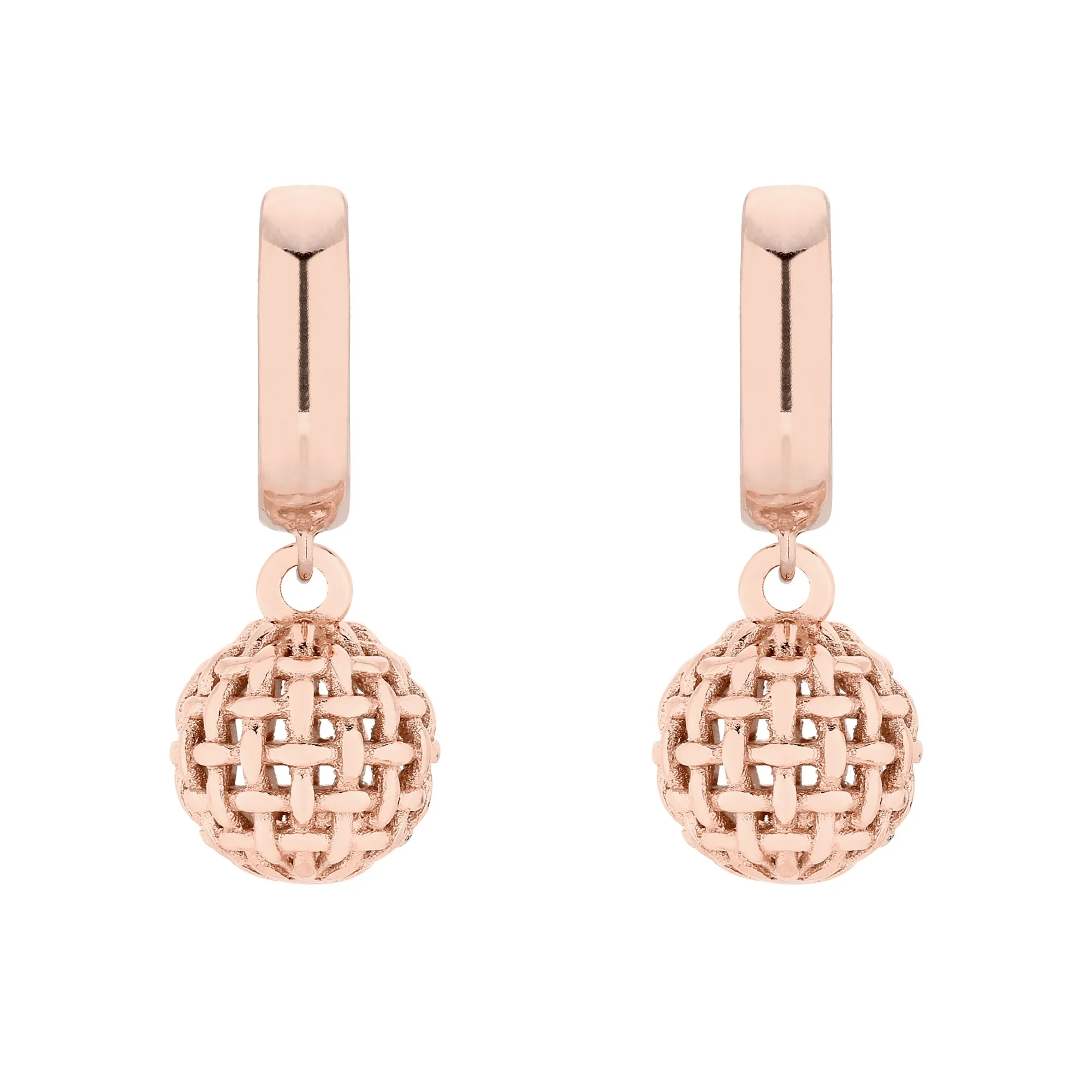 Kolczyki z ażurowymi kulkami z różowego złota