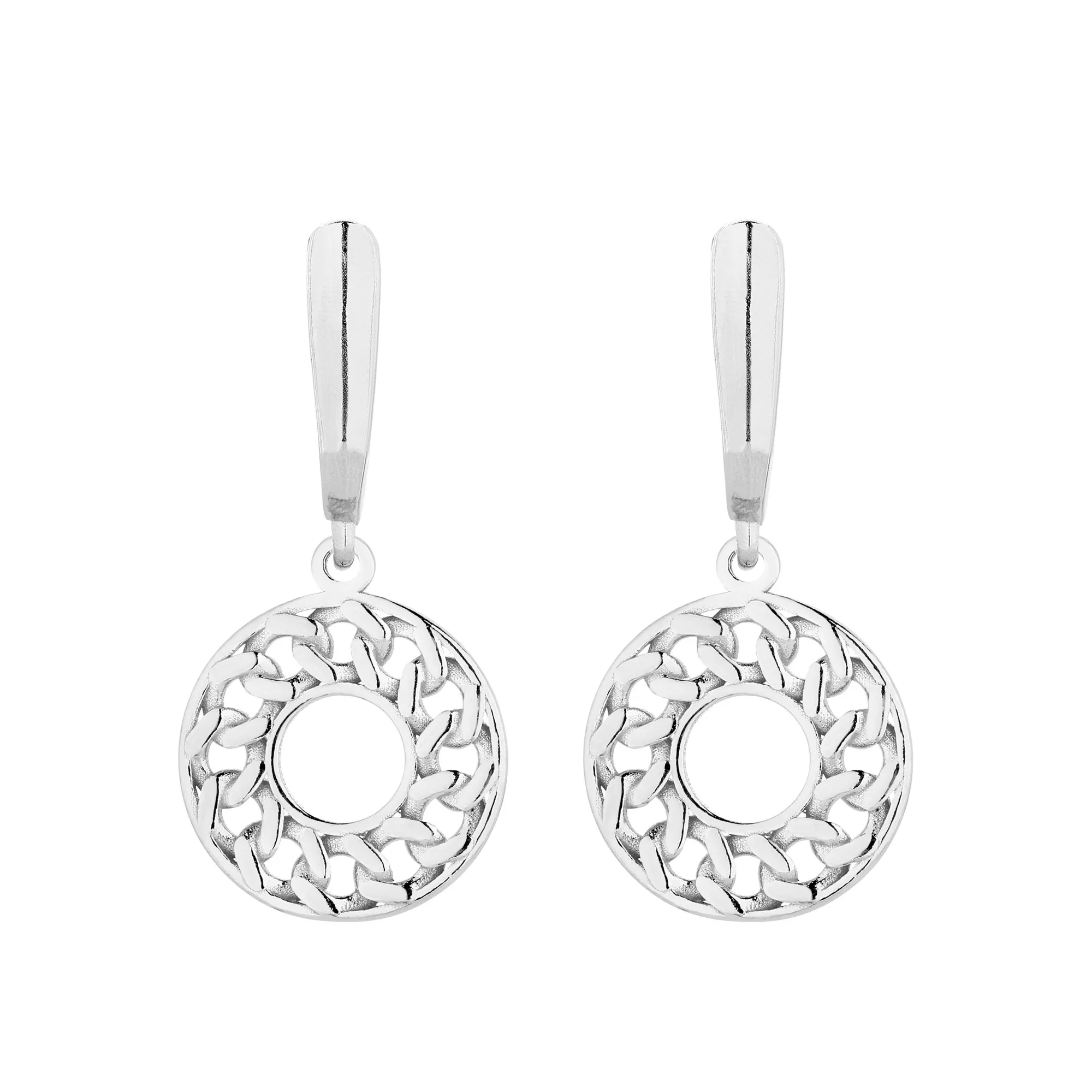 Srebrne kolczyki z ozdobnymi zawieszkami