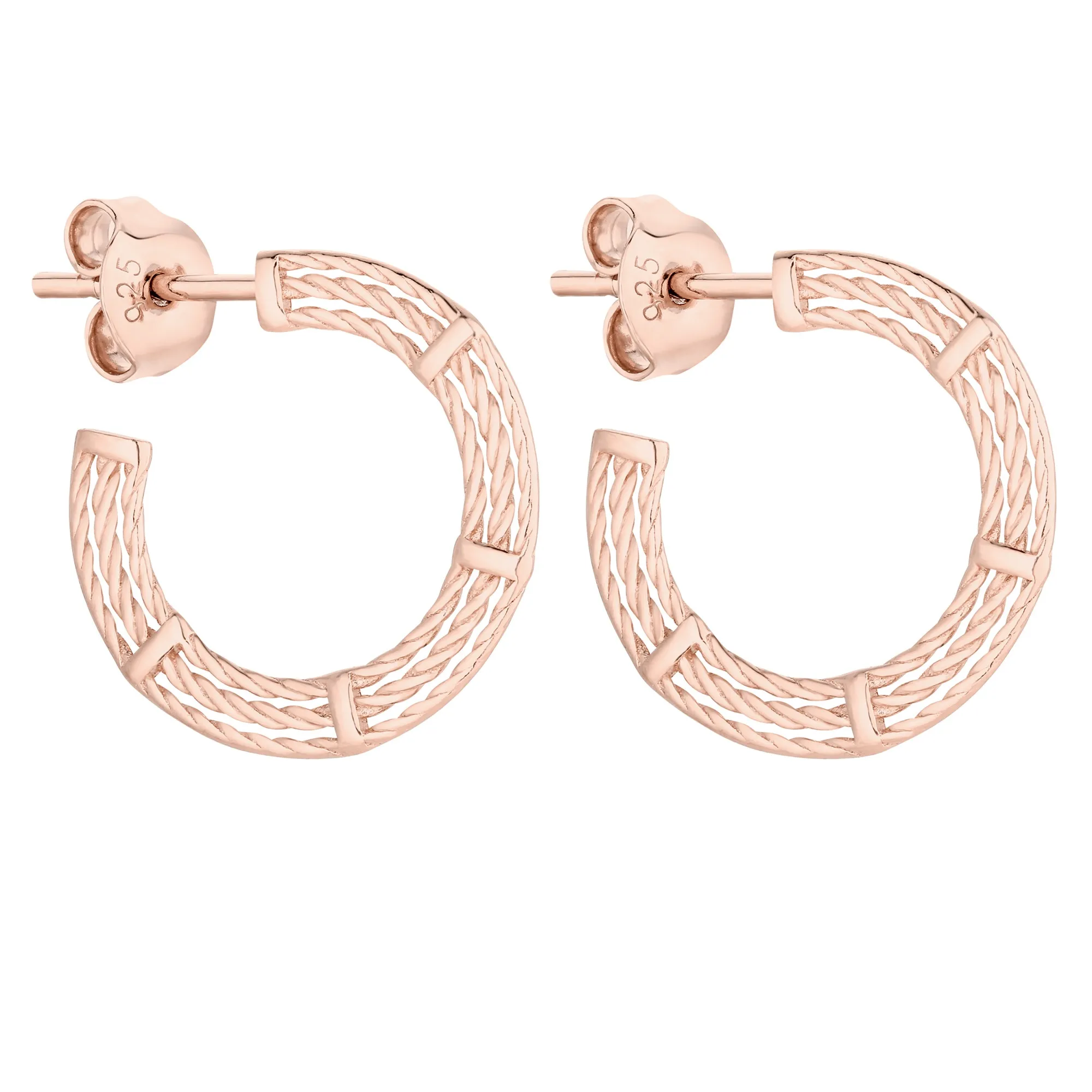 Zdobione kolczyki z różowego złota