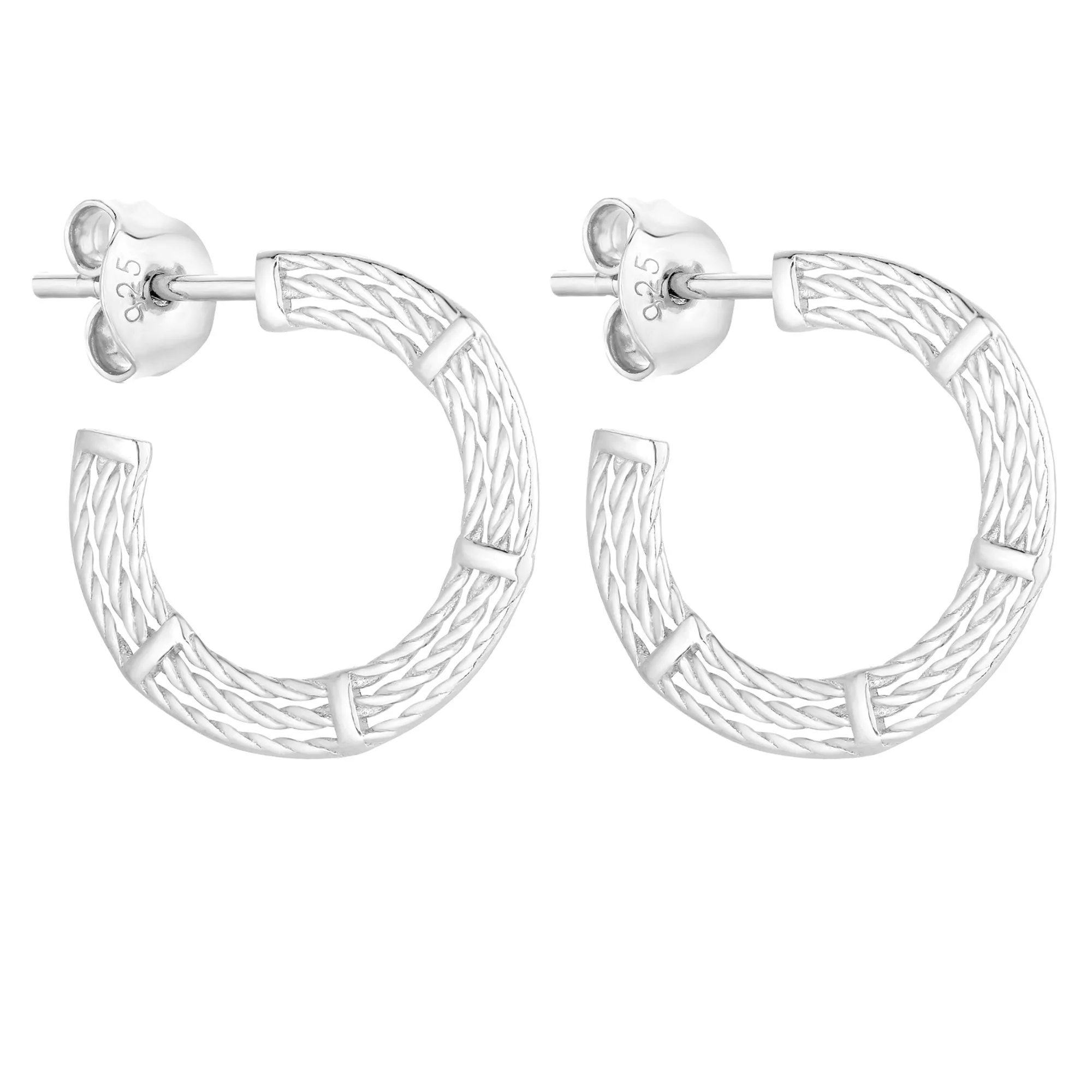 Srebrne zdobione kolczyki