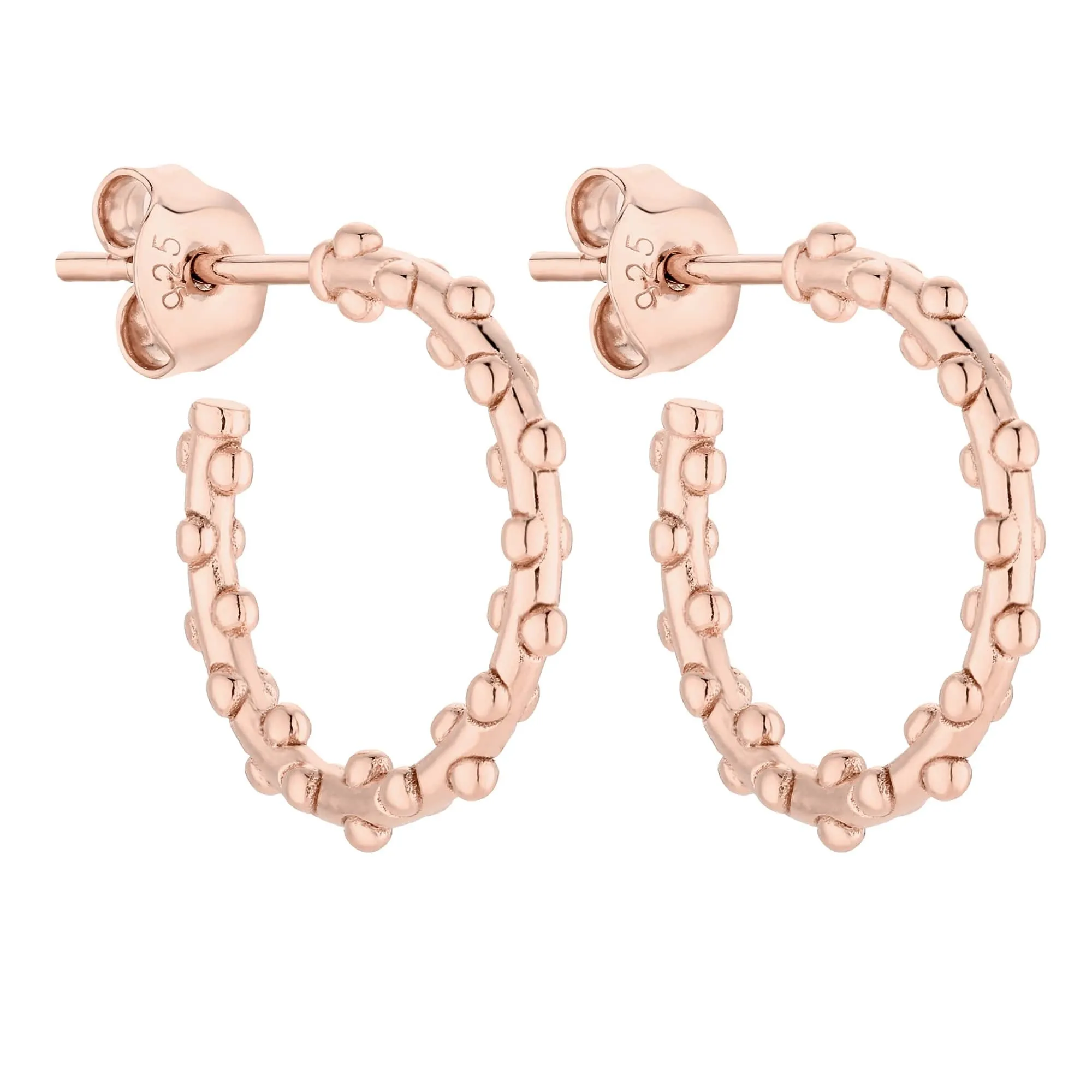 Zdobione kolczyki z różowego złota