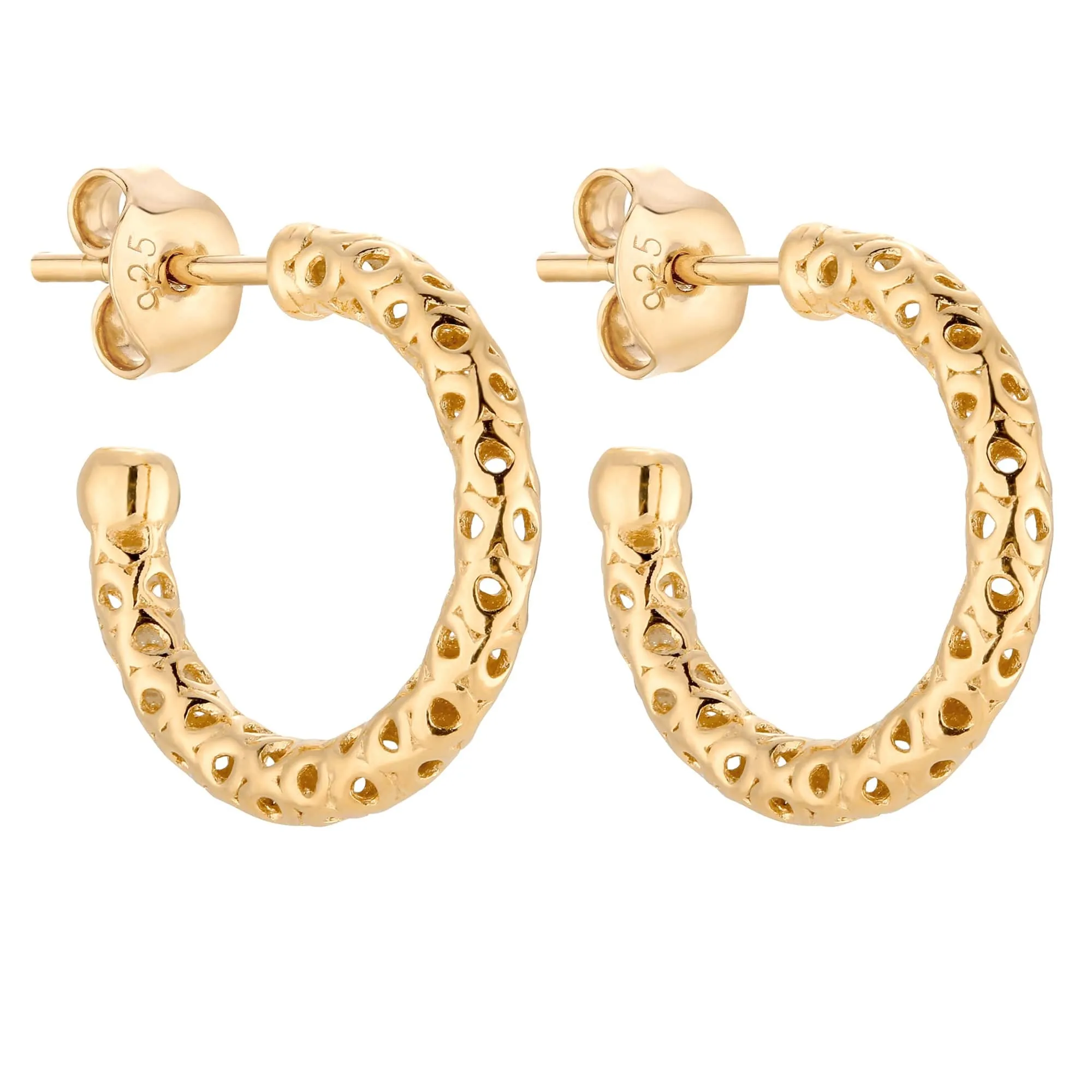 Złote ażurowe kolczyki