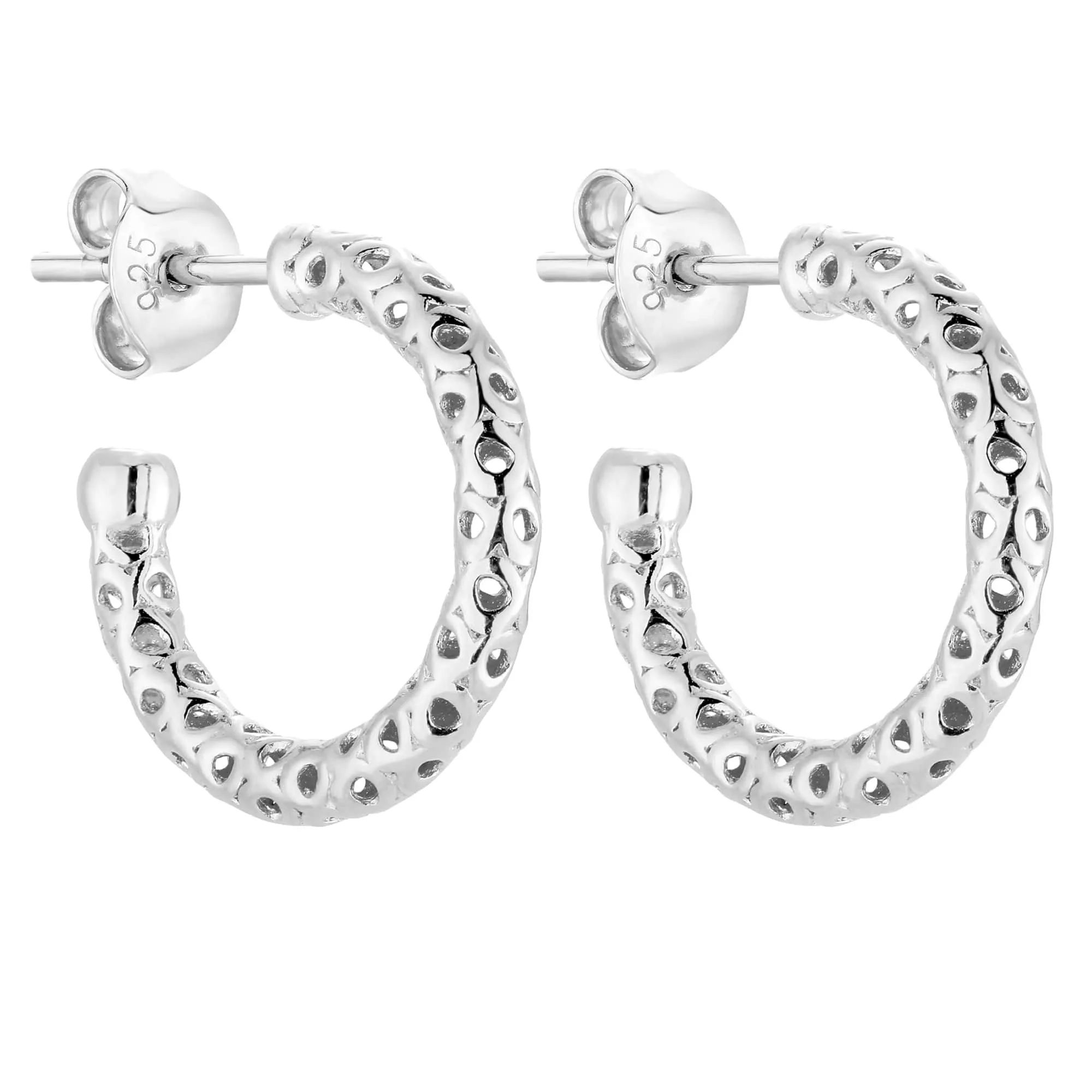 Srebrne ażurowe kolczyki