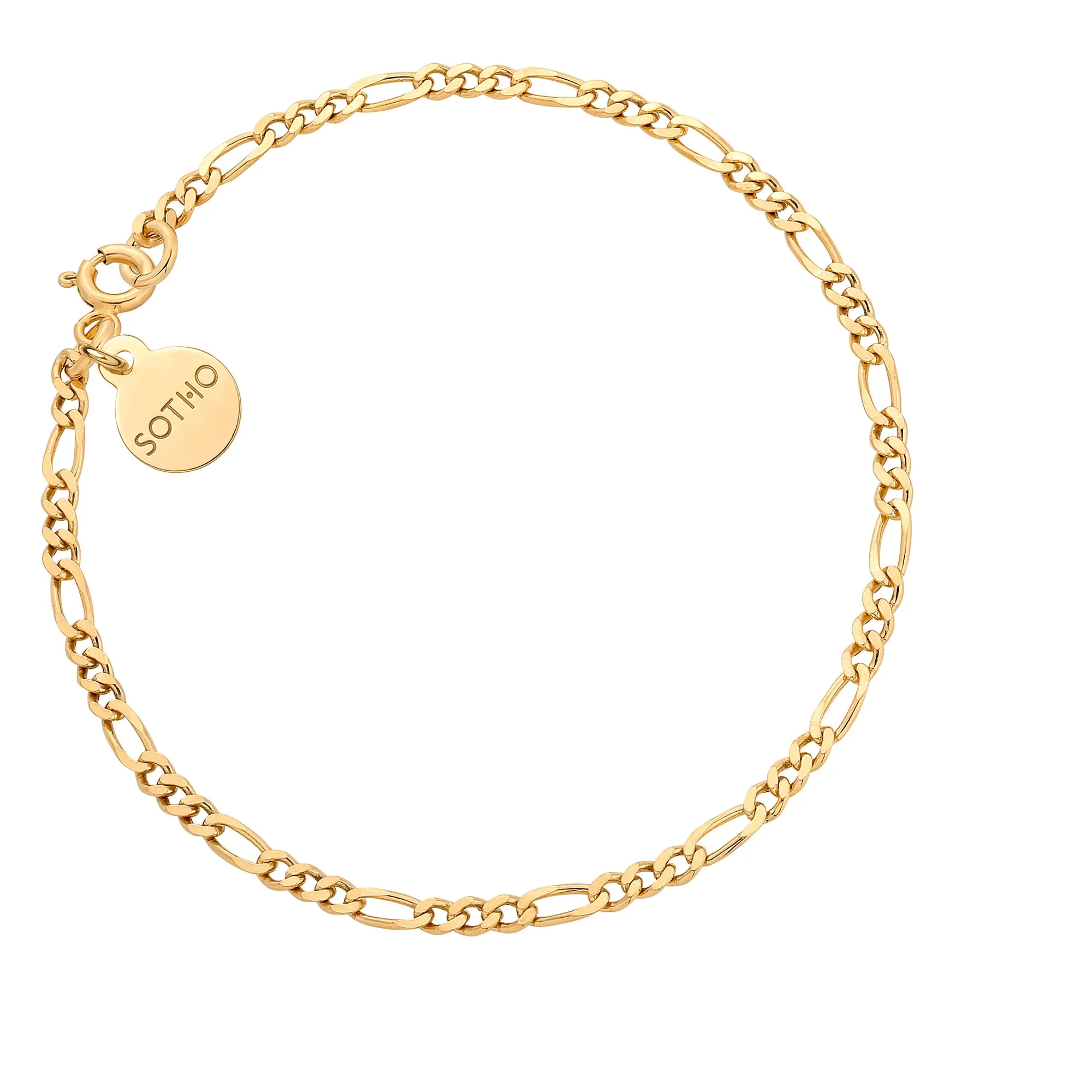 Złota łańcuszkowa bransoletka : Długość - 18cm