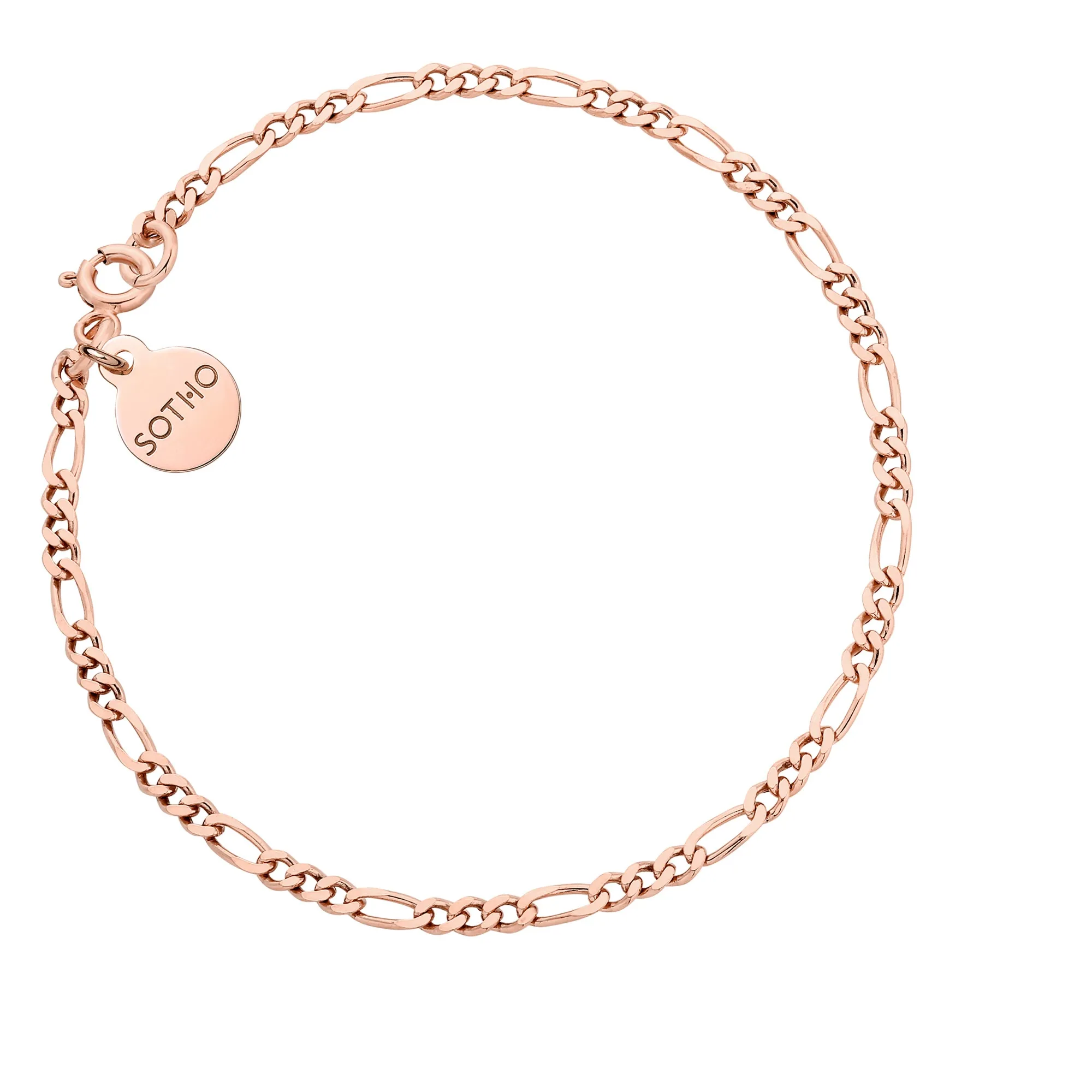 Bransoletka łańcuszkowa z różowego złota : Długość - 17cm