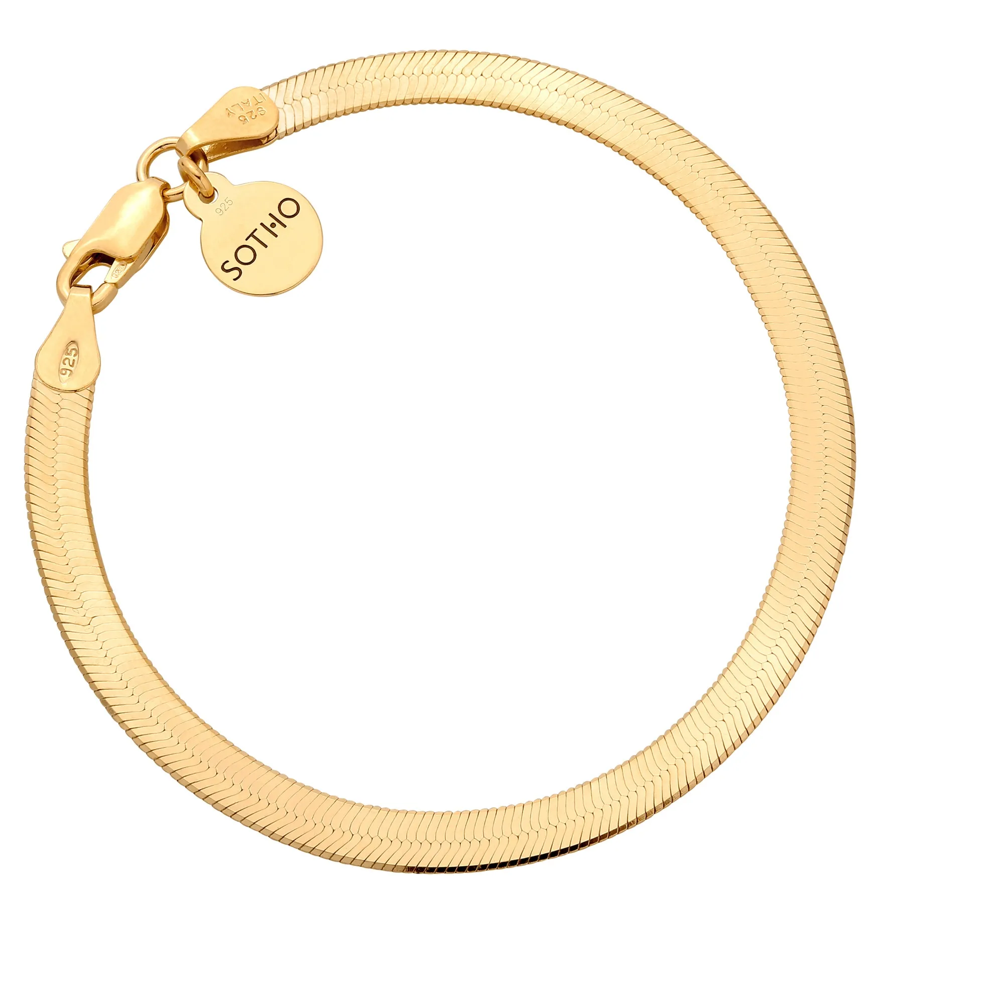 Złota bransoletka snake : Długość - 17cm