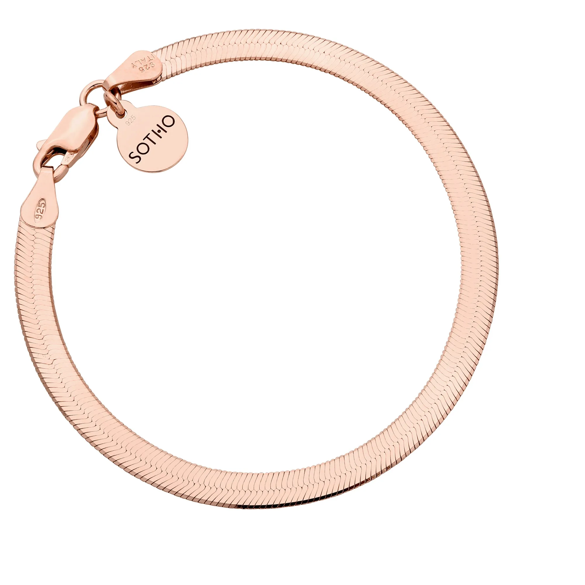 Bransoletka snake z różowego złota : Długość - 18cm