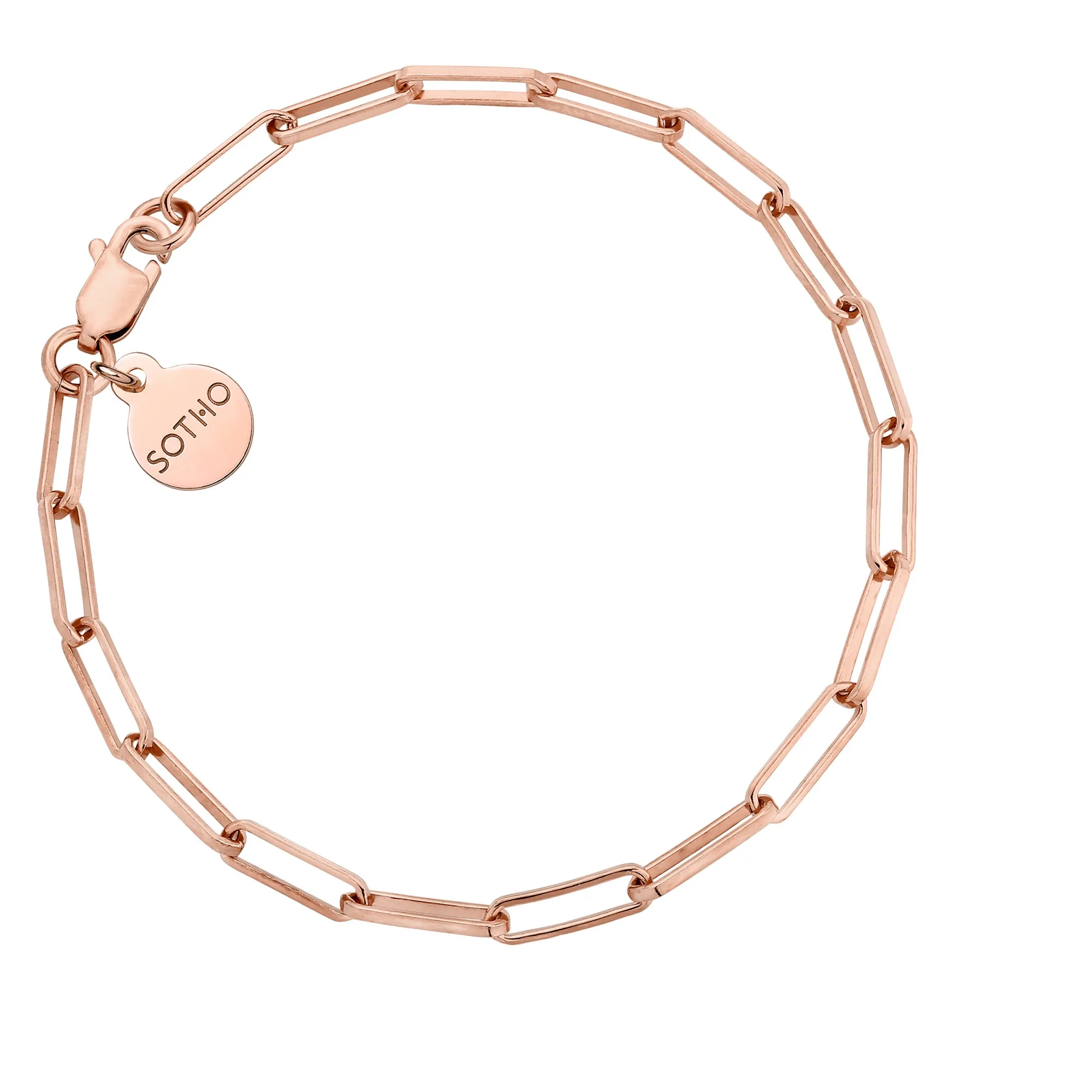 Masywna bransoletka z różowego złota : Długość - 18cm