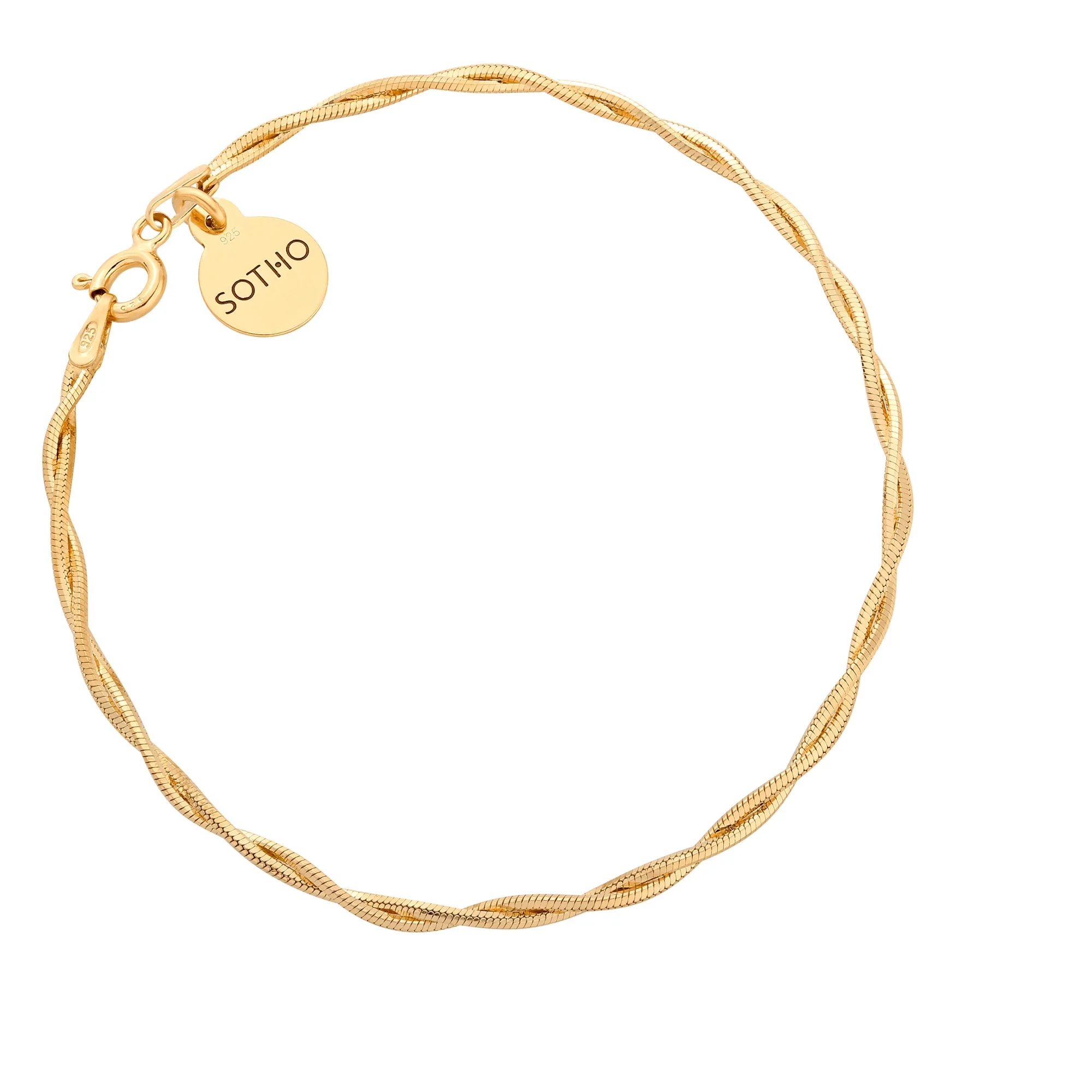 Złota pleciona bransoletka