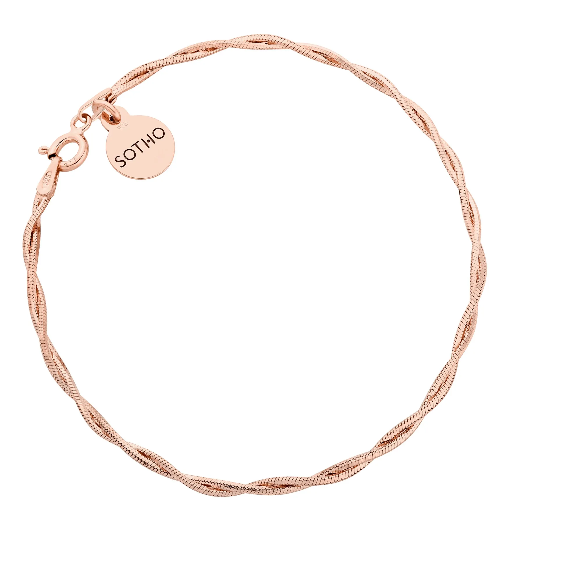 Pleciona bransoletka z różowego złota