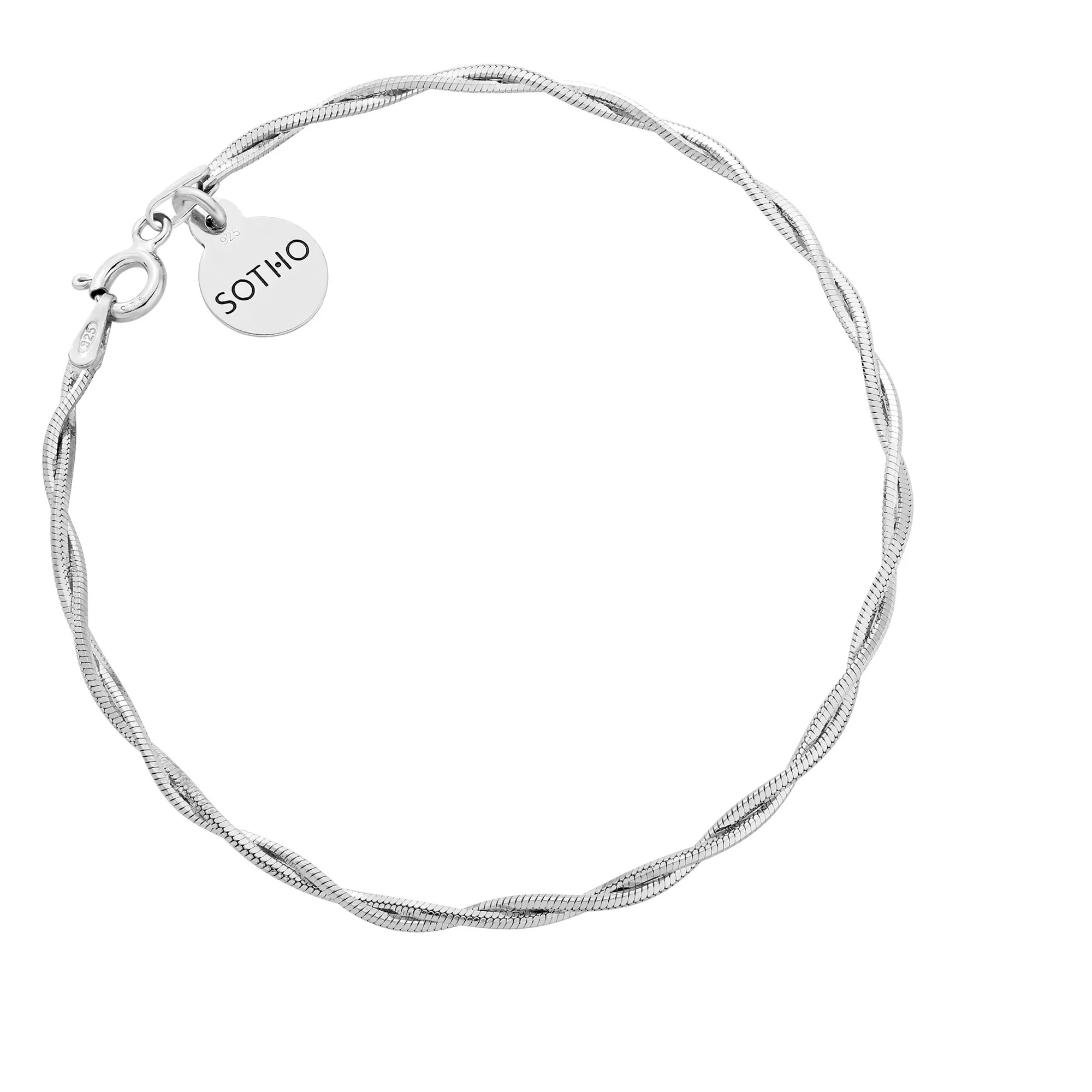 Srebrna pleciona bransoletka