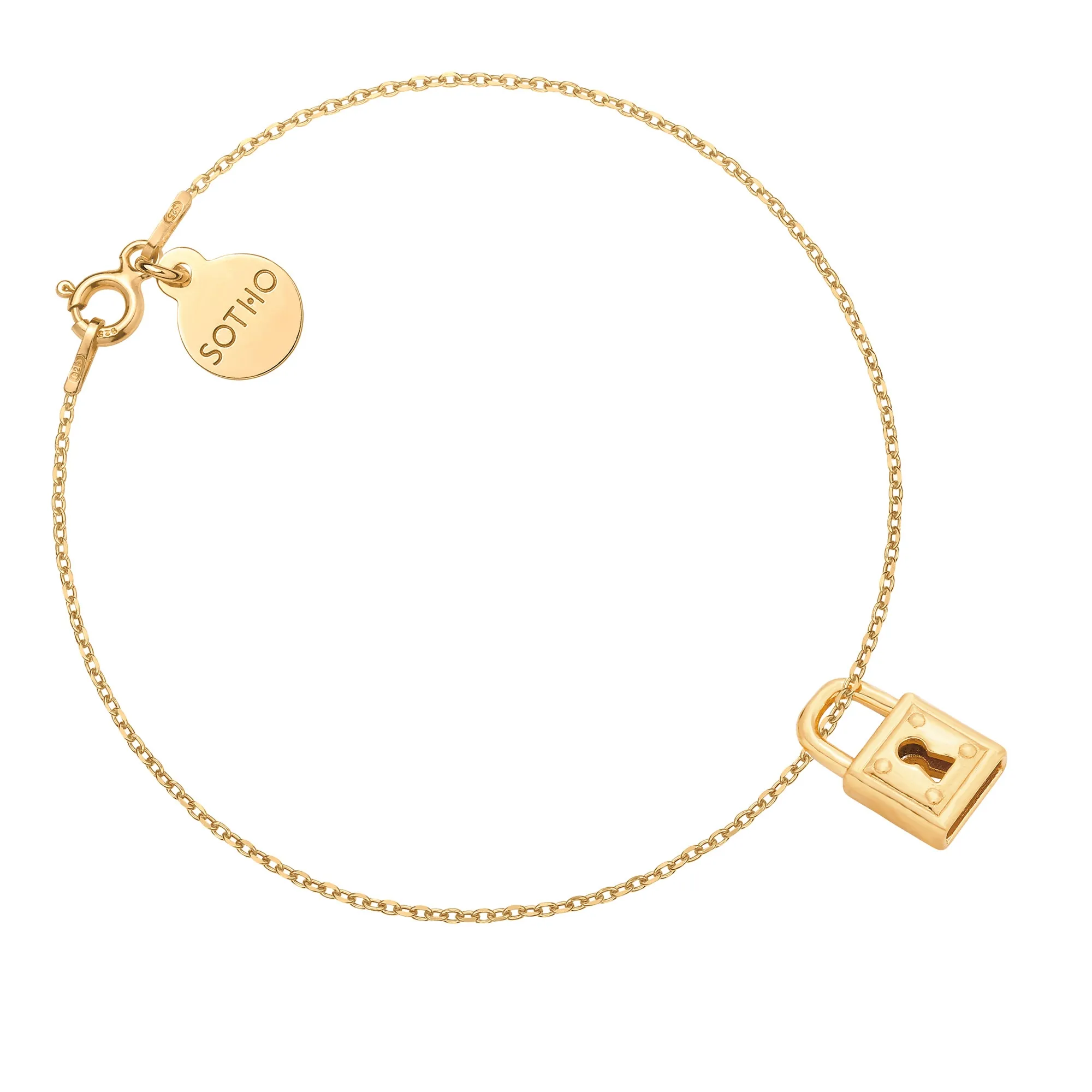 Złota bransoletka z kłódką