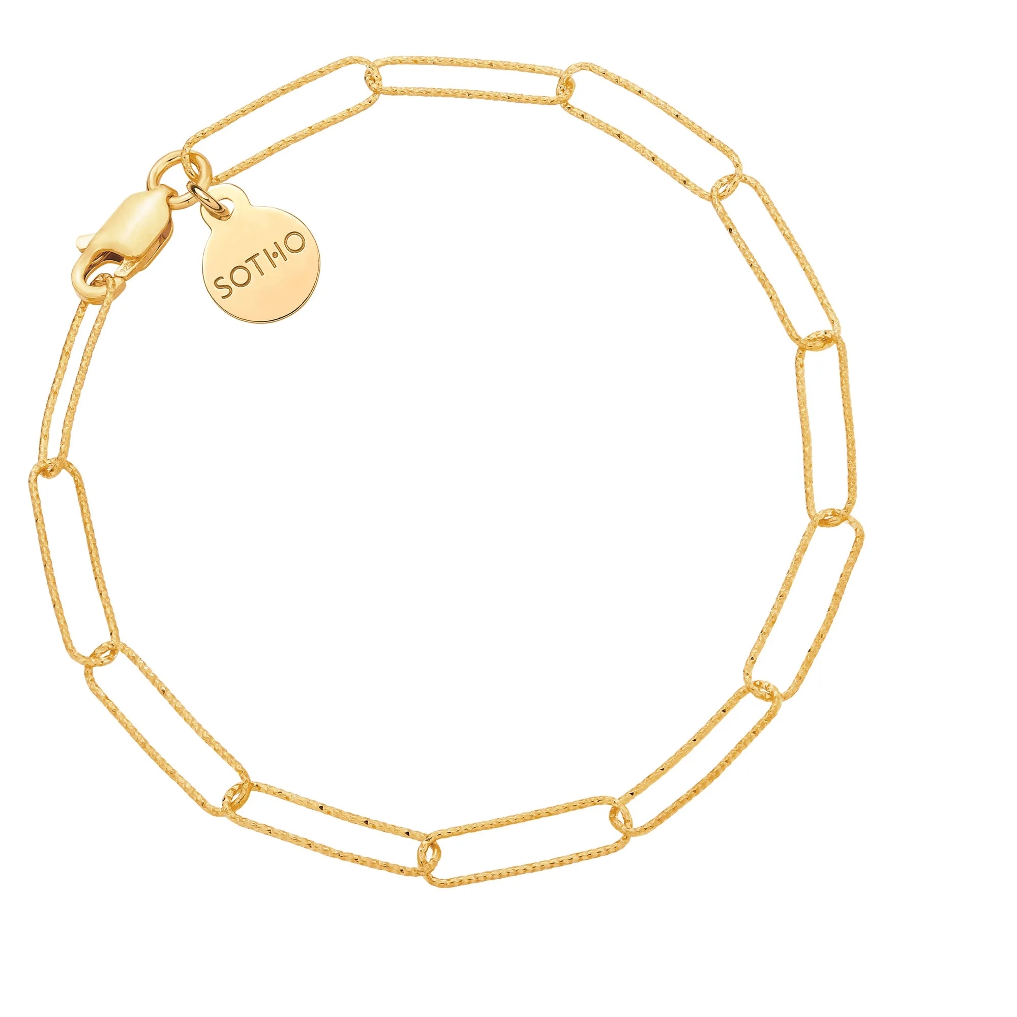 Złota owalna bransoletka : Długość - 20cm