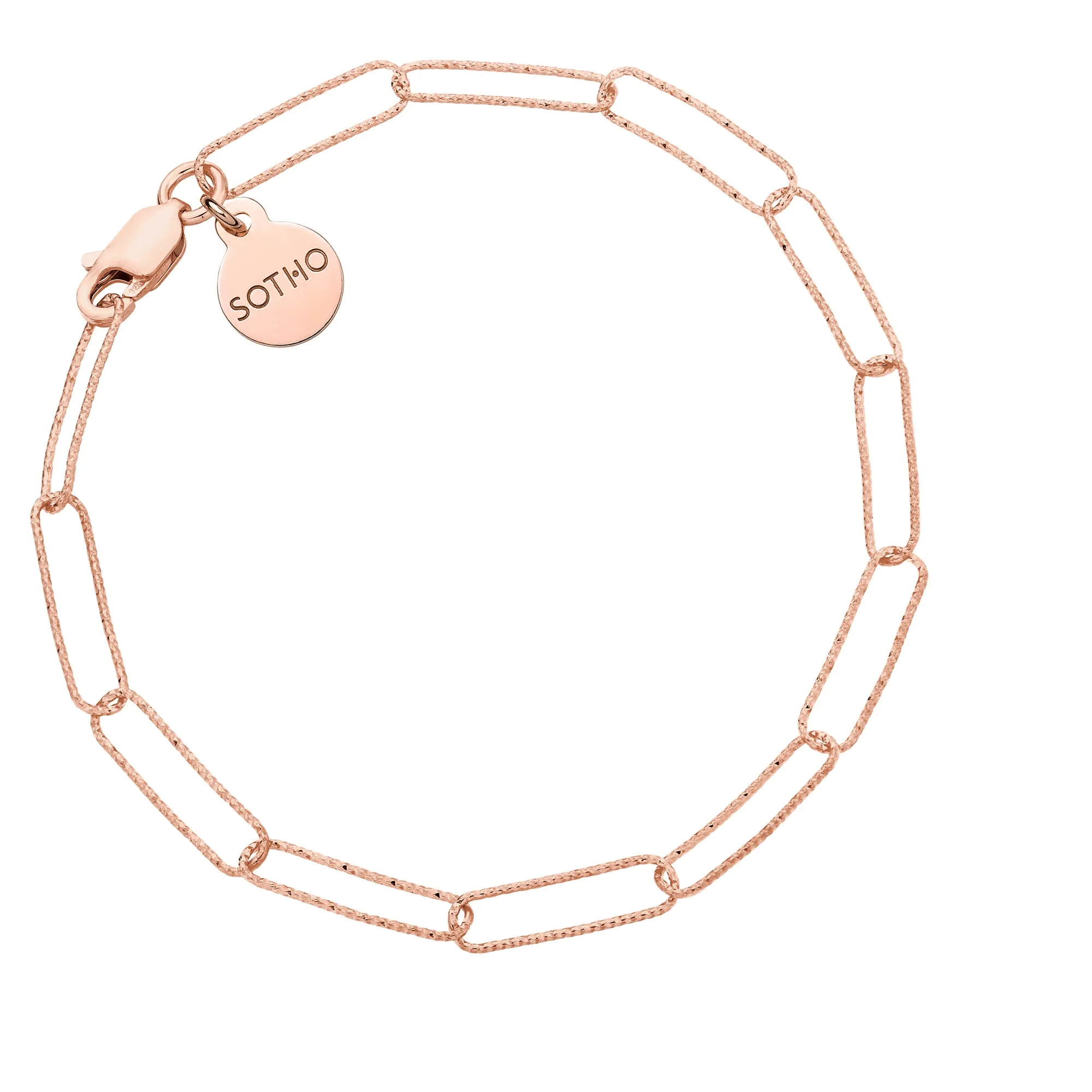 Bransoletka owalna z różowego złota : Długość - 19cm