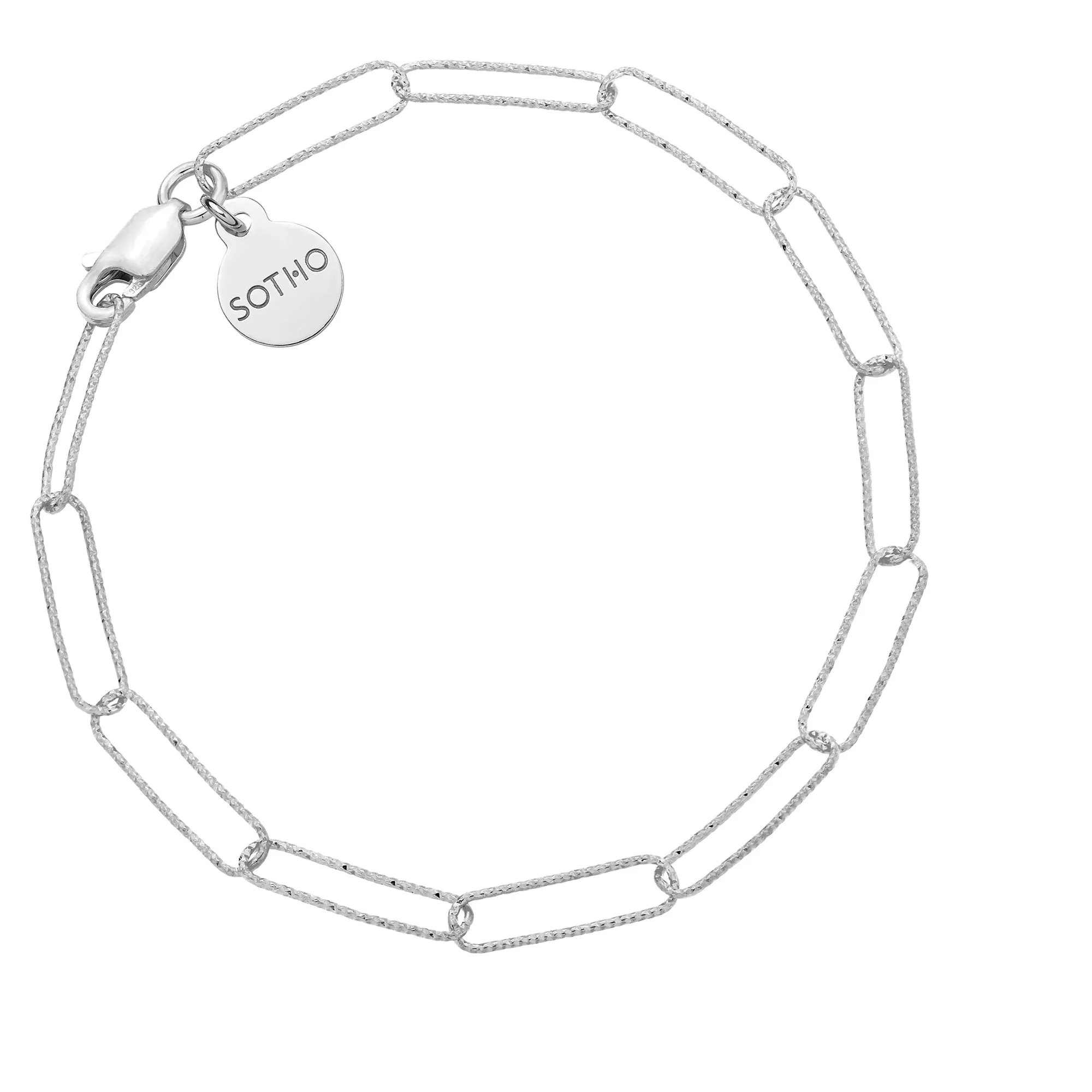 Srebrna owalna bransoletka : Długość - 20cm