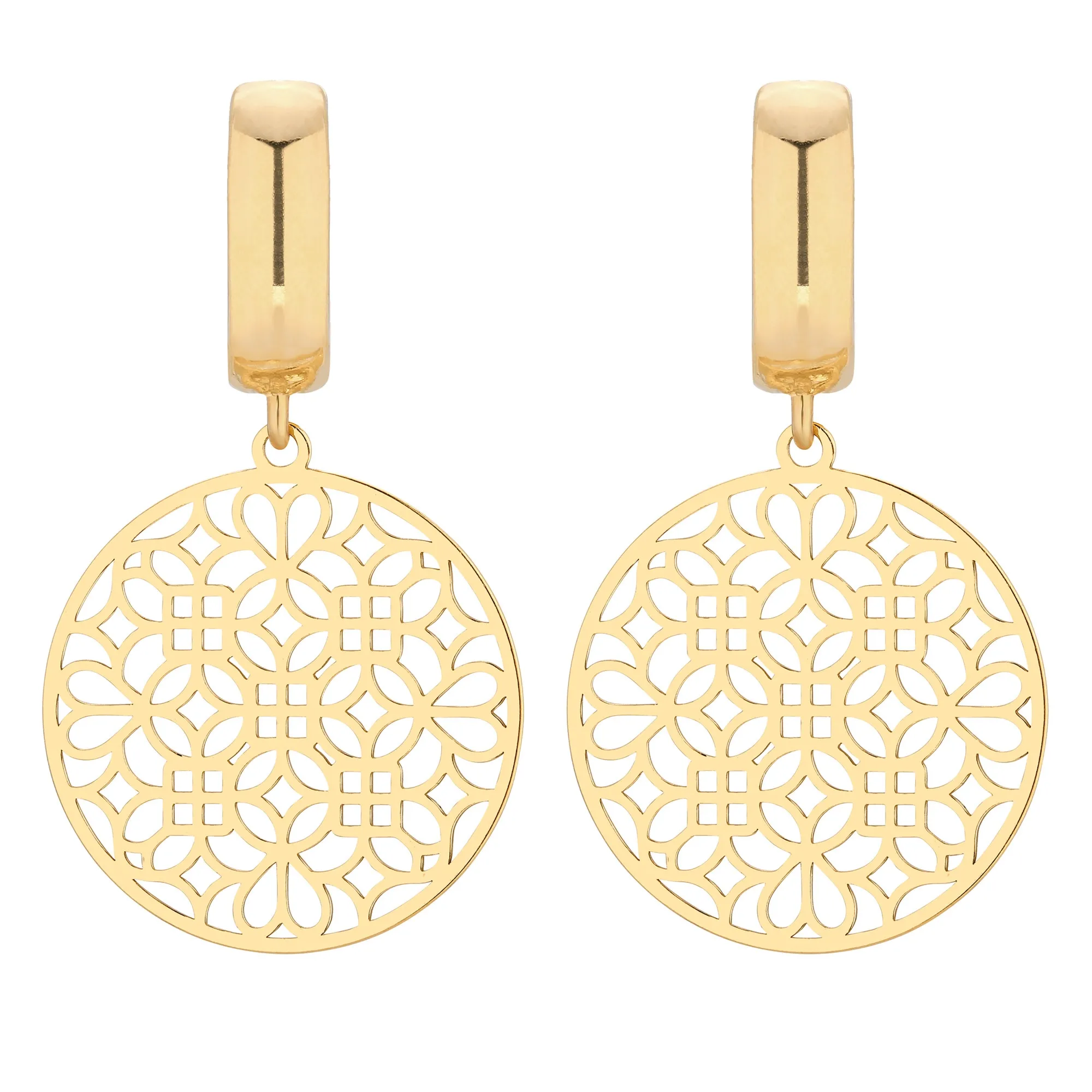 Złote kolczyki z dużymi rozetami