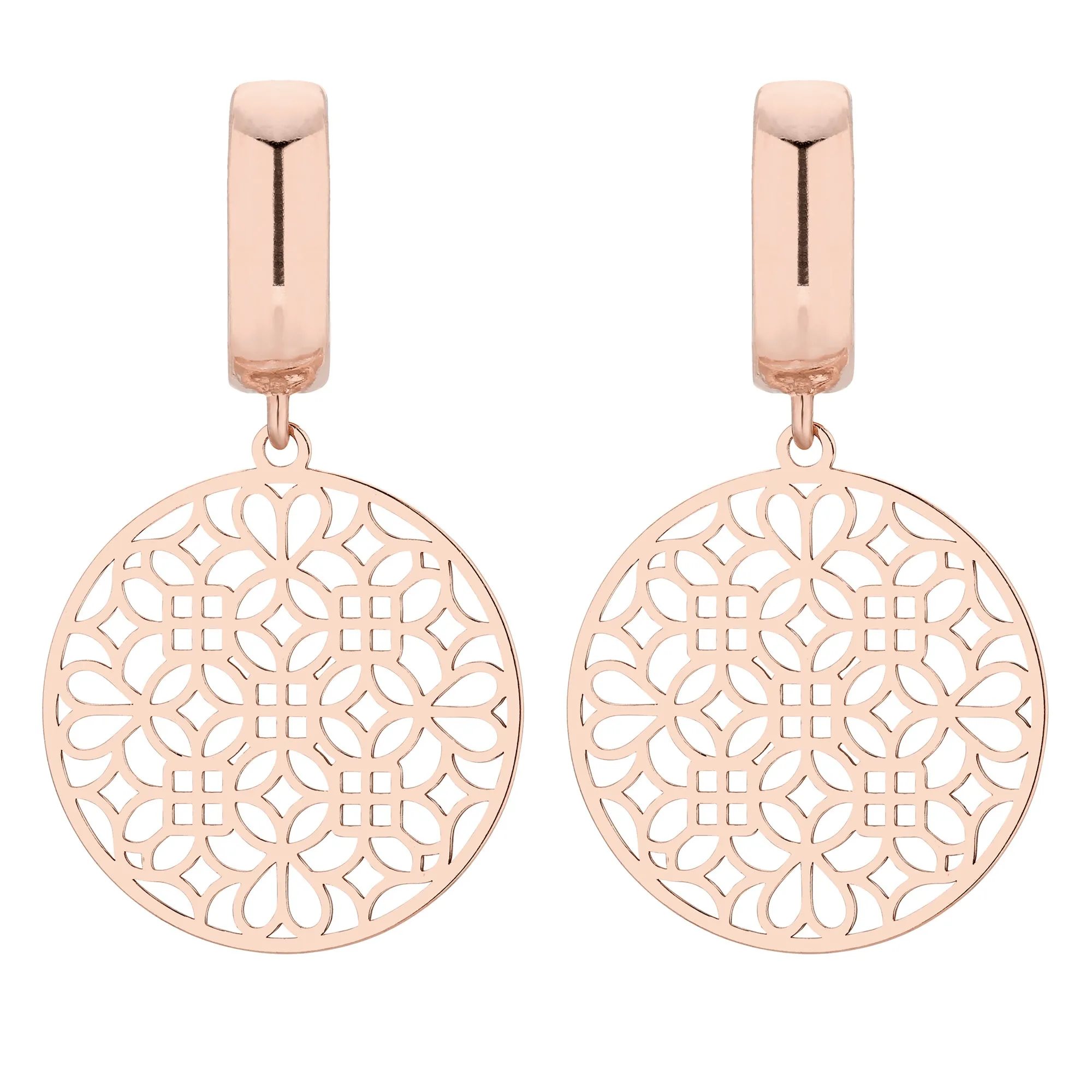 Kolczyki z różowego złota z dużymi rozetami