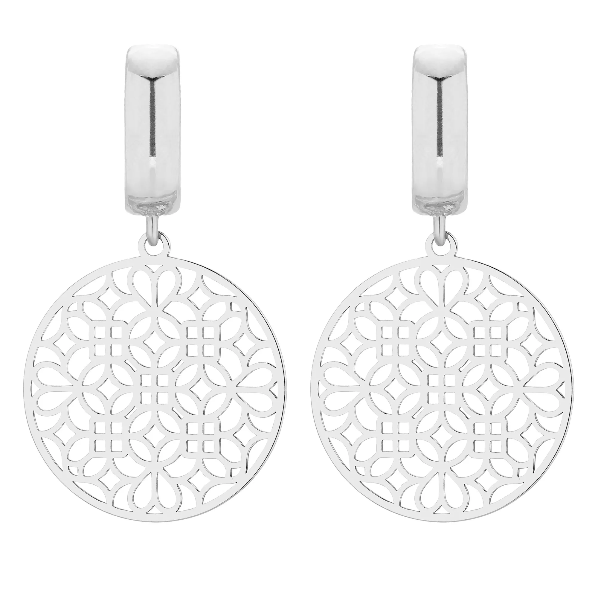 Srebrne kolczyki z dużymi rozetami