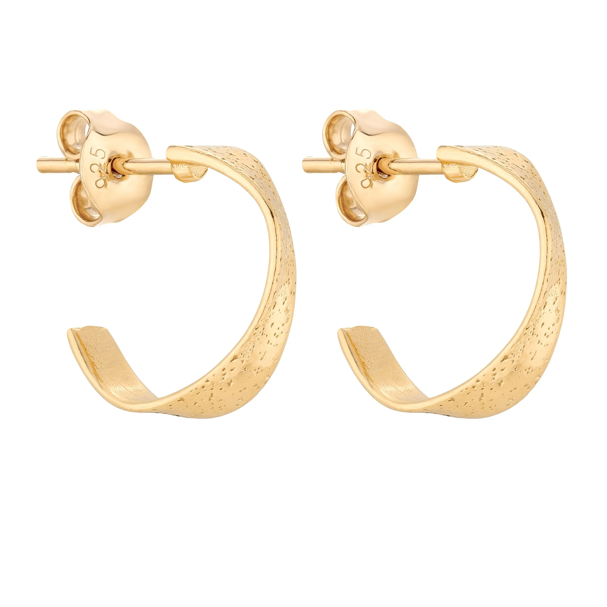 Złote kolczyki wstążki