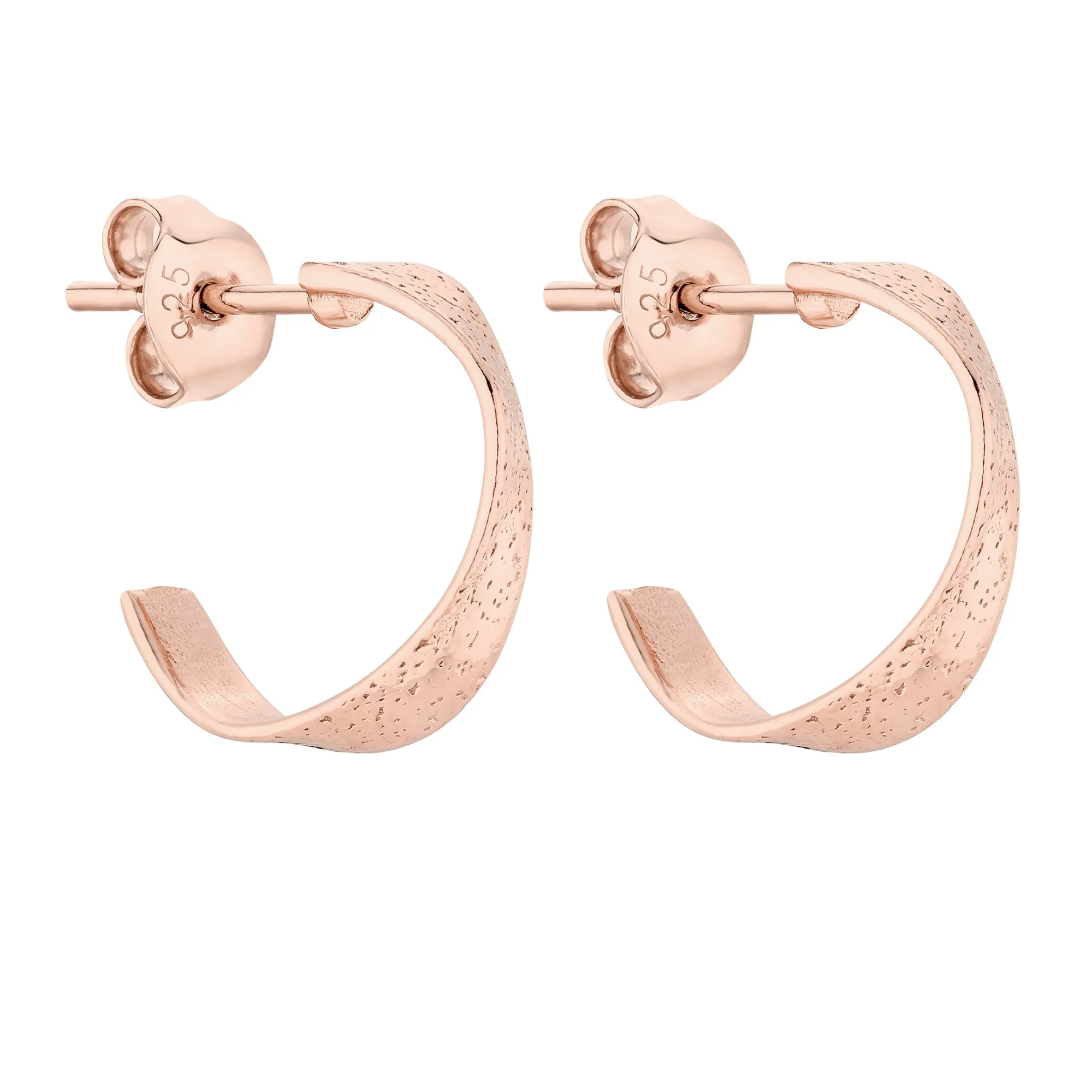 Kolczyki wstążki z różowego złota