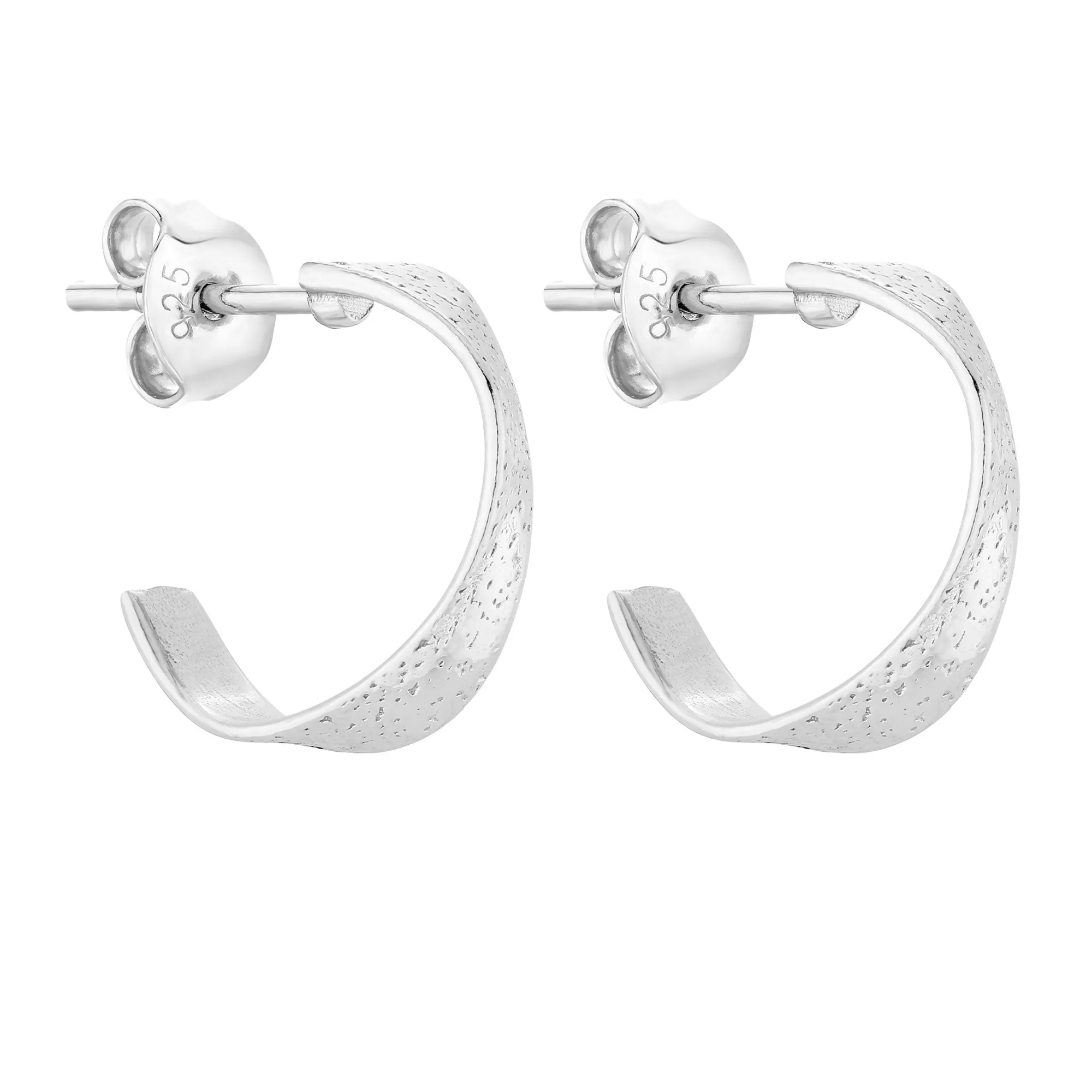 Srebrne kolczyki wstążki