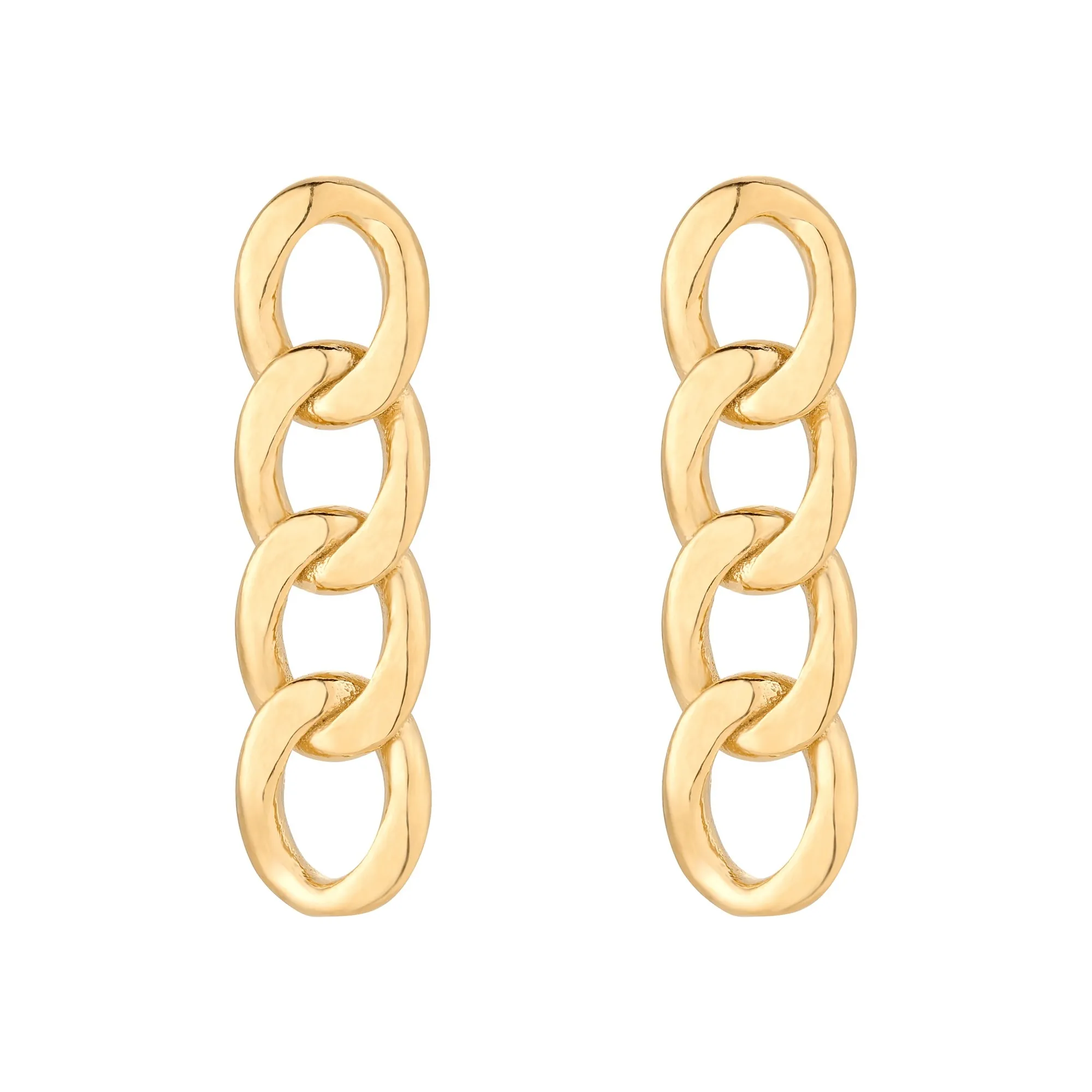 Złote kolczyki łańcuchy