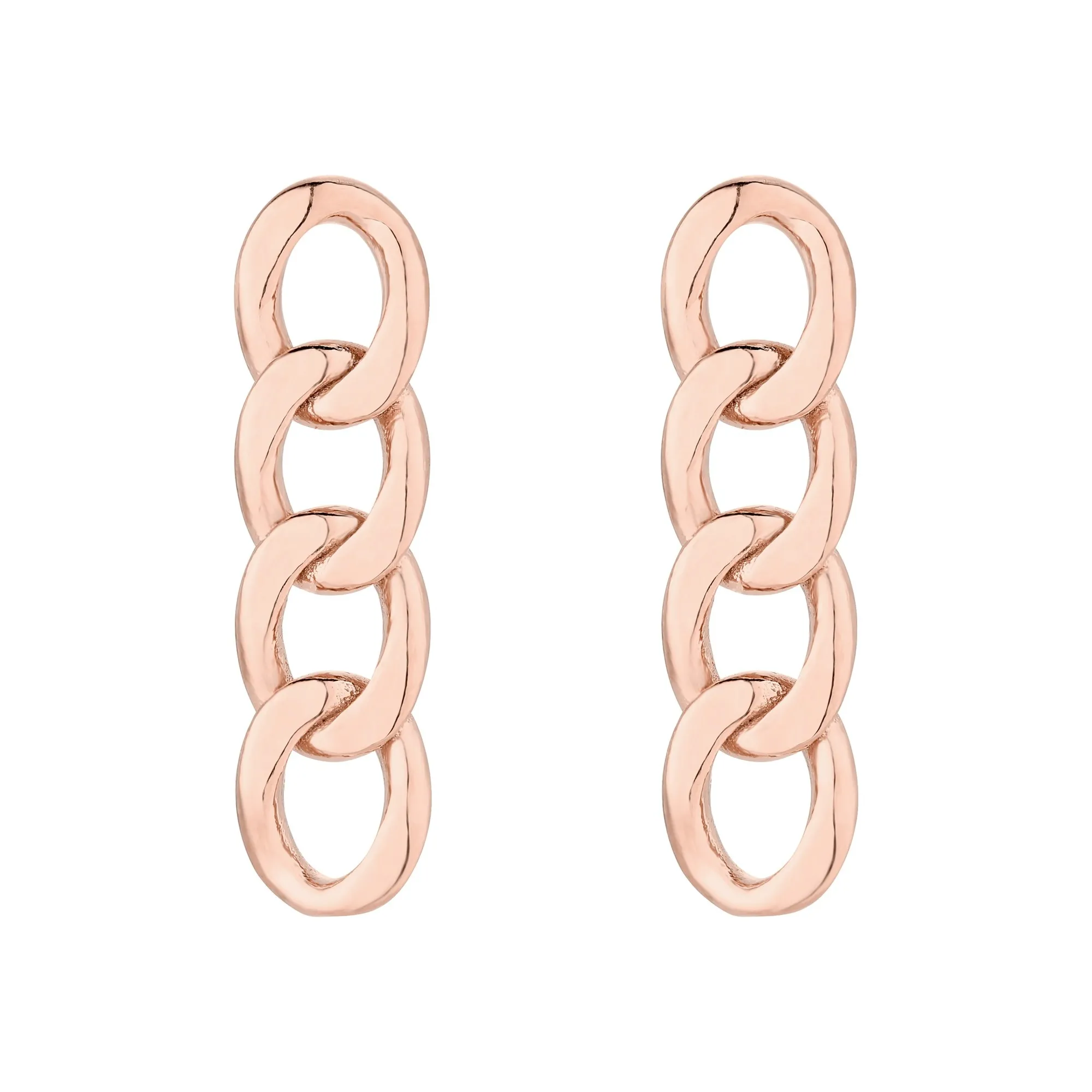 Kolczyki łańcuchy z różowego złota