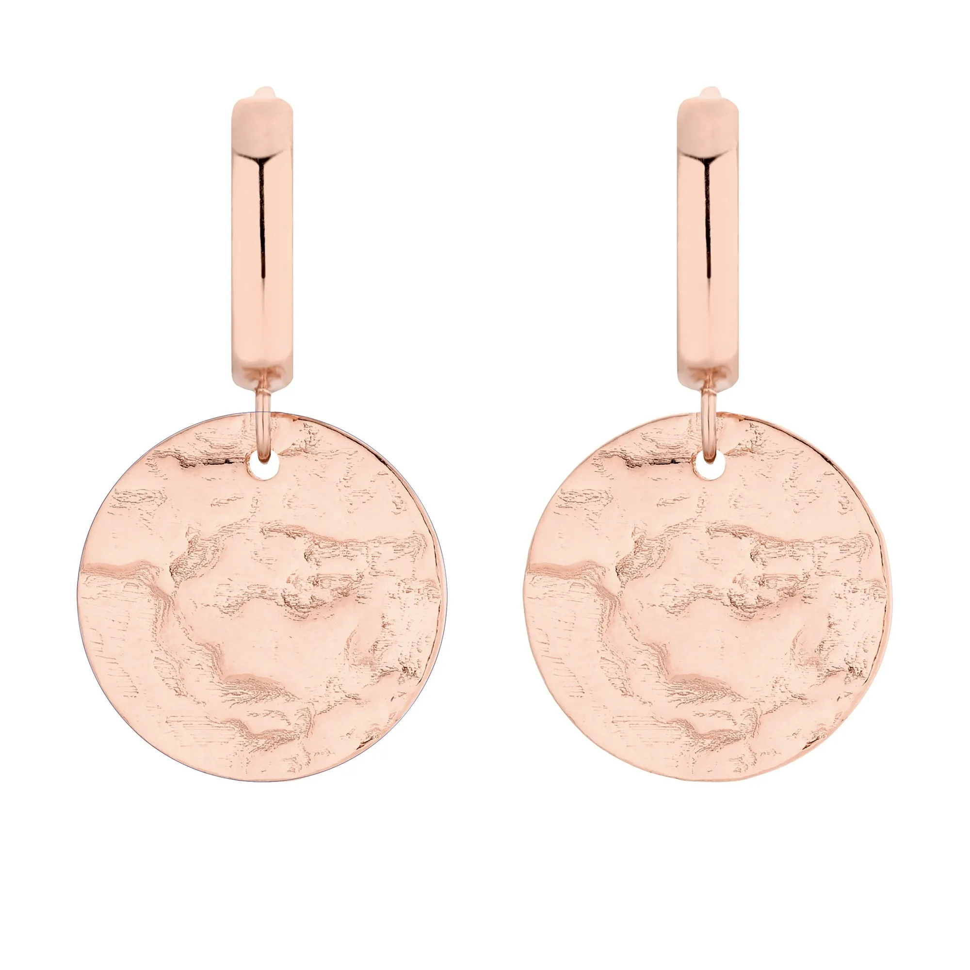 Kolczyki z nieregularnymi kołami z różowego złota