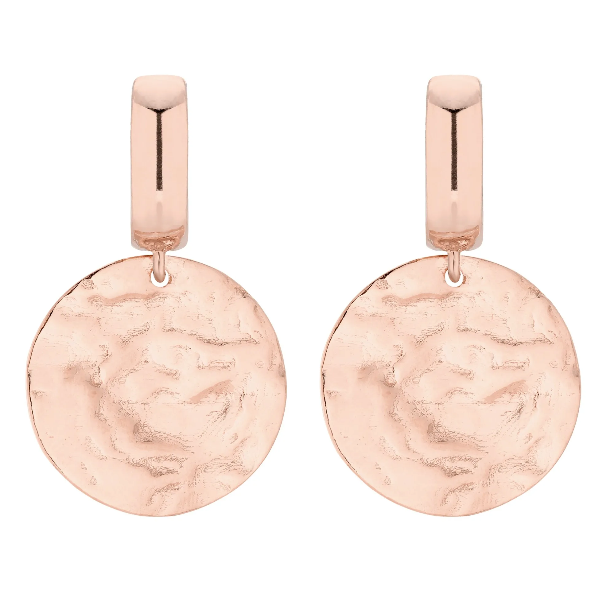 Kolczyki z nieregularnymi dużymi kołami z różowego złota