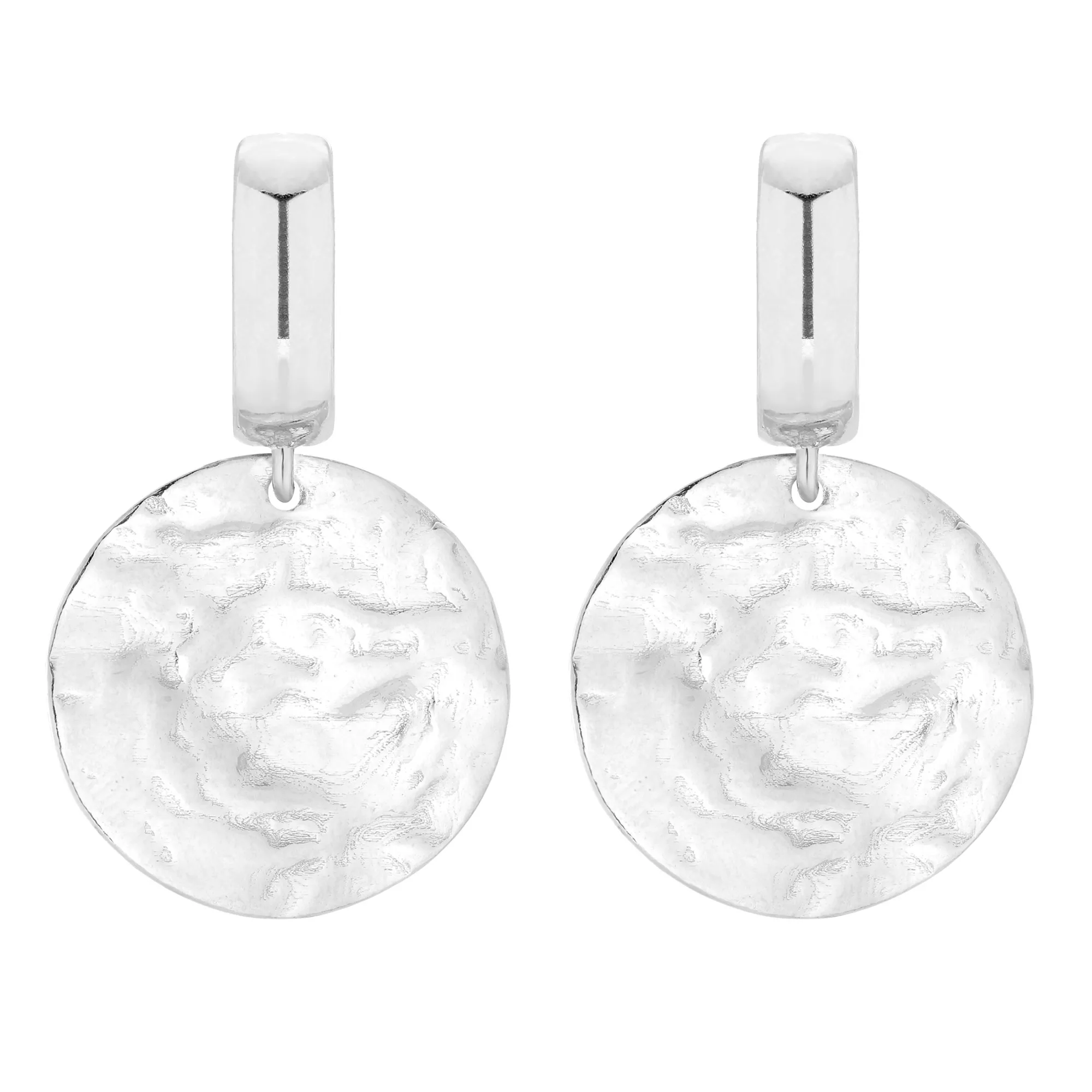 Srebrne kolczyki z nieregularnymi dużymi kołami