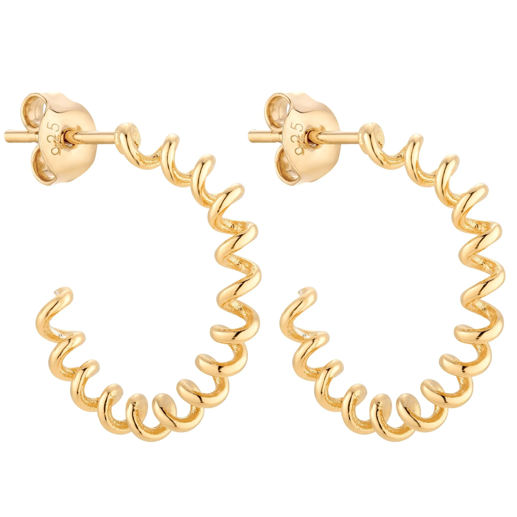 Złote kolczyki sprężynki