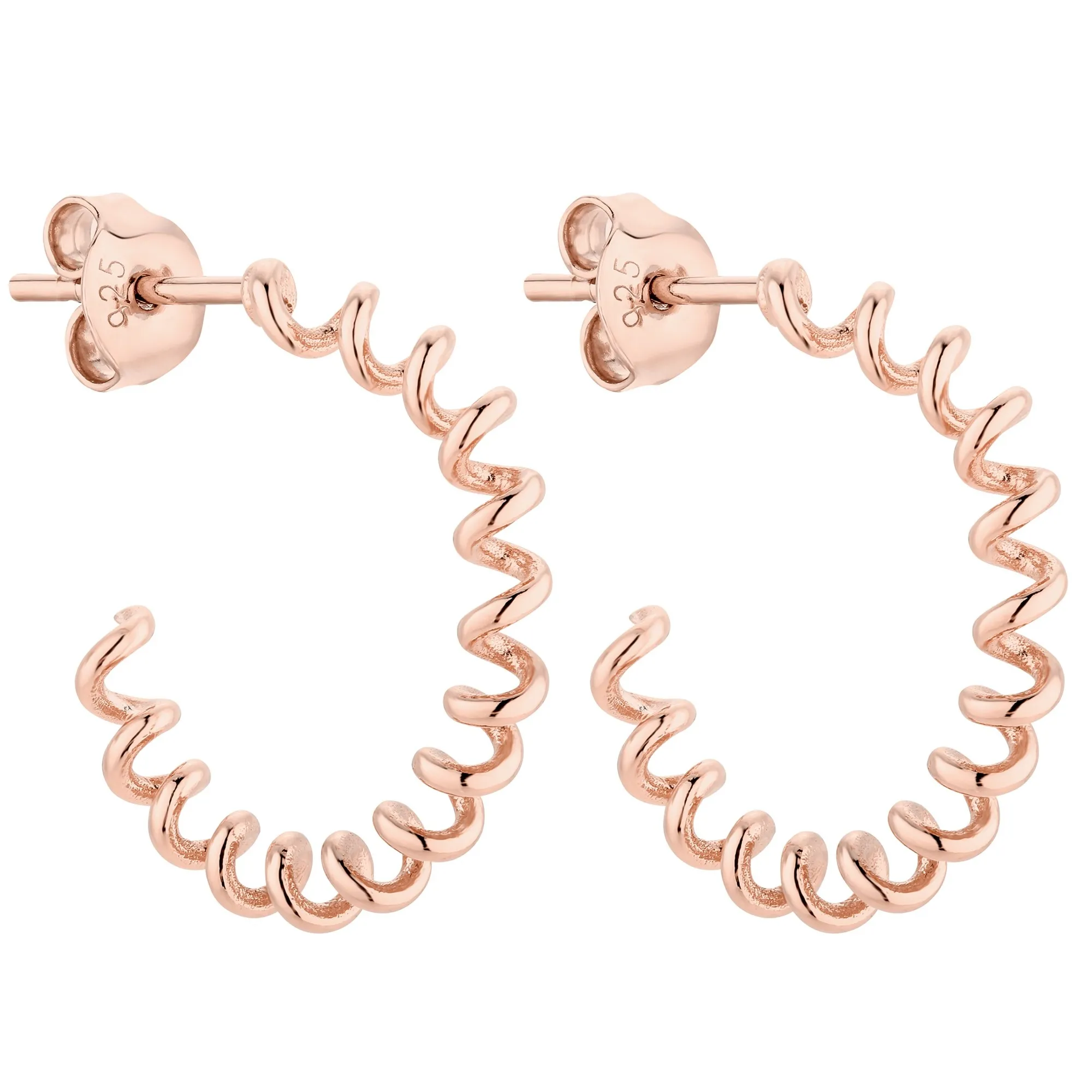 Kolczyki sprężynki z różowego złota