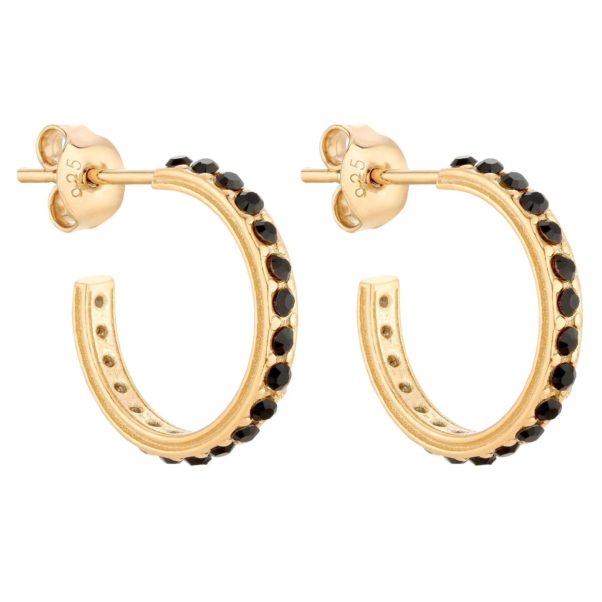 Złote kolczyki półkola