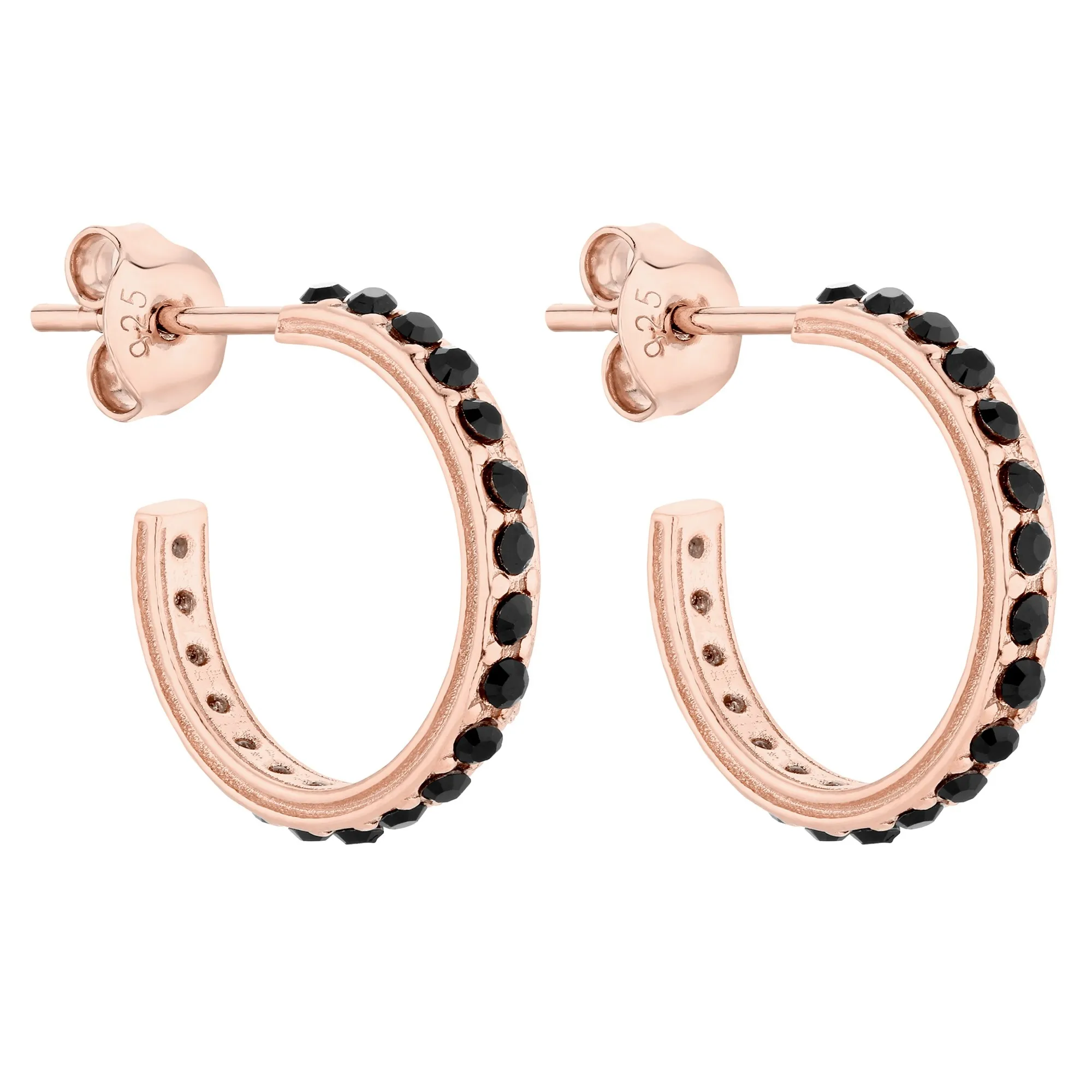 Kolczyki półkola z różowego złota