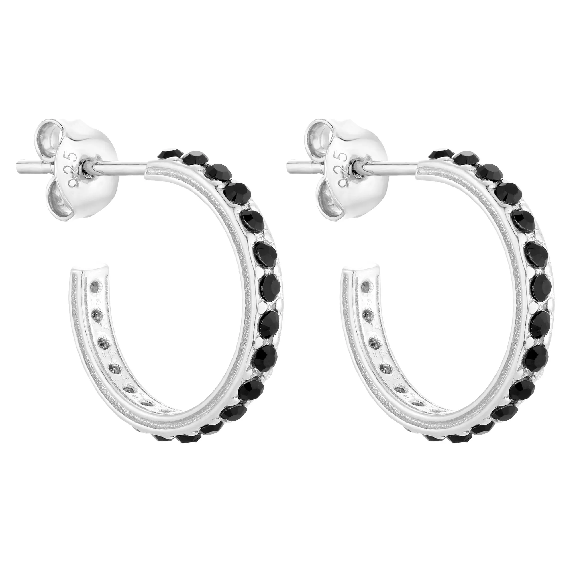 Srebrne kolczyki półkola