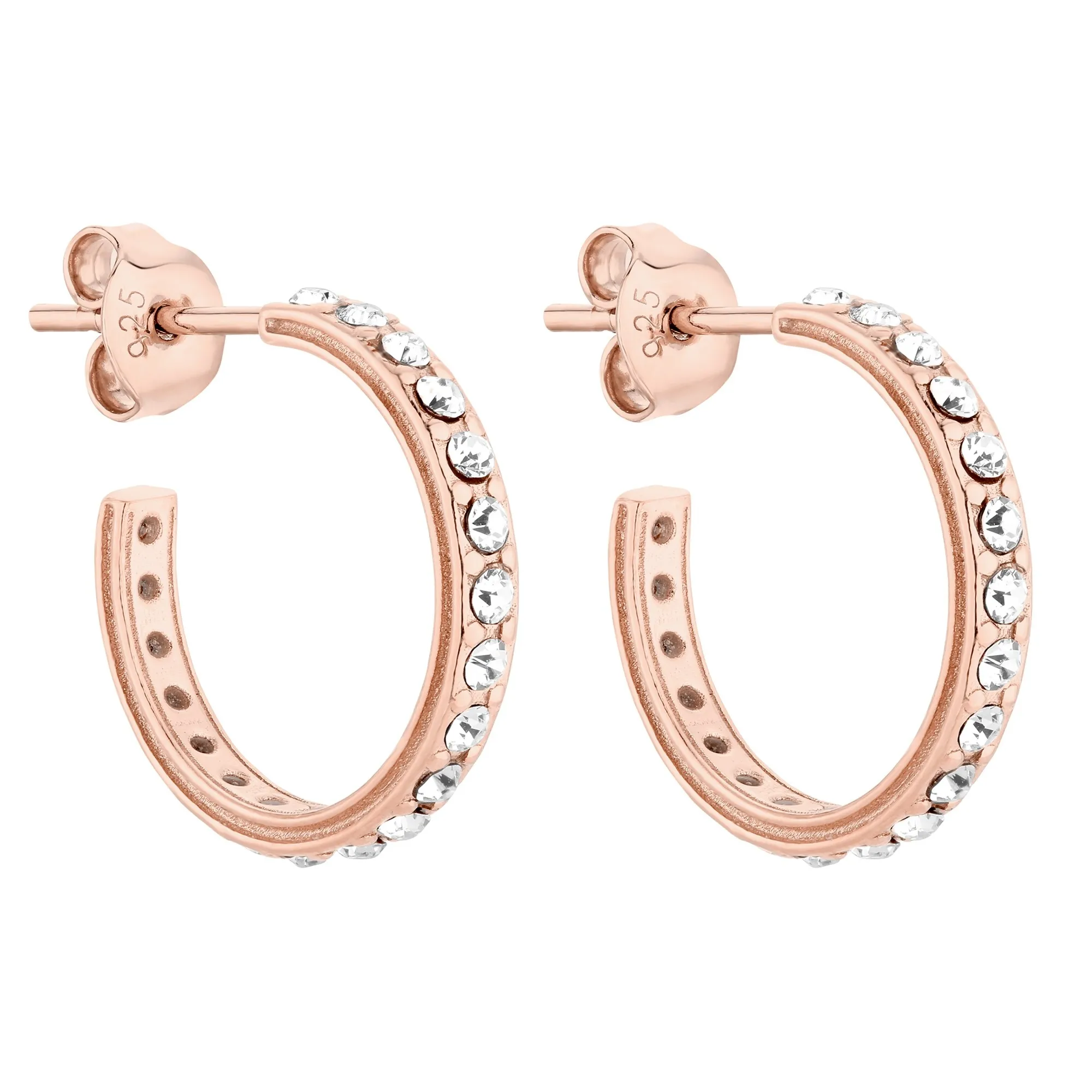 Kolczyki półkola z różowego złota