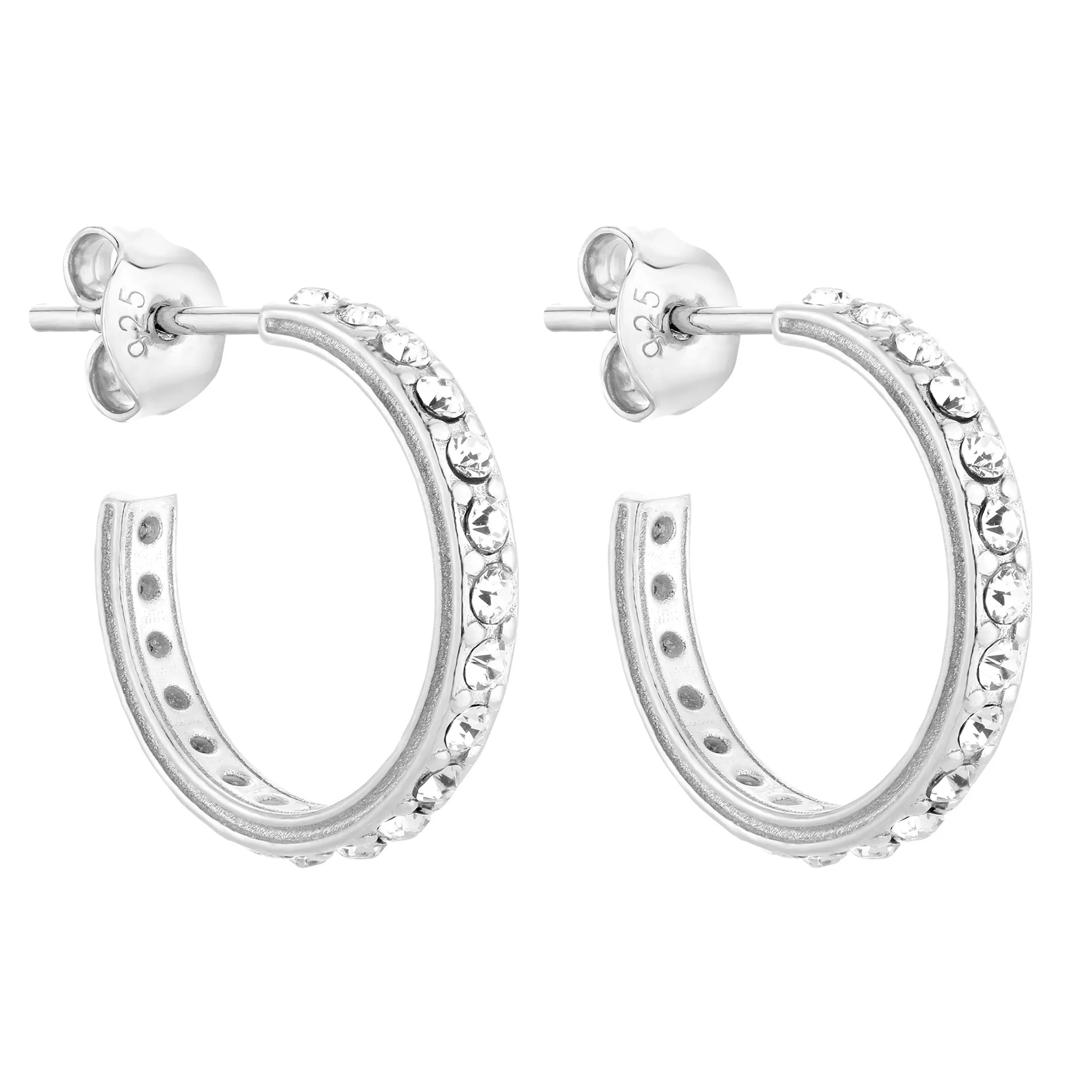 Srebrne kolczyki półkola