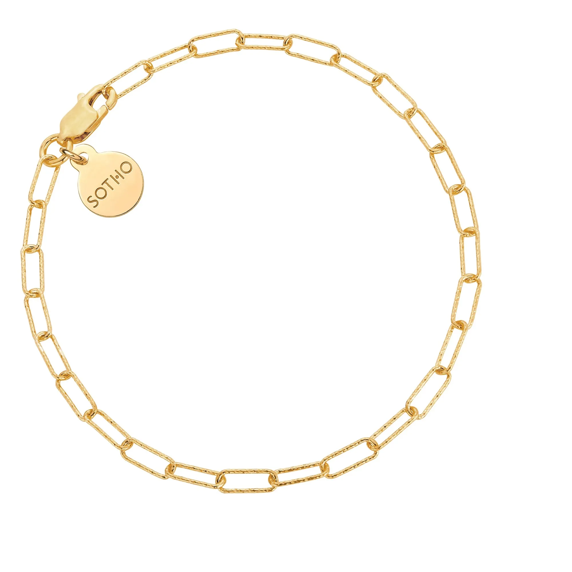 Złota delikatna owalna bransoletka : Długość - 17cm