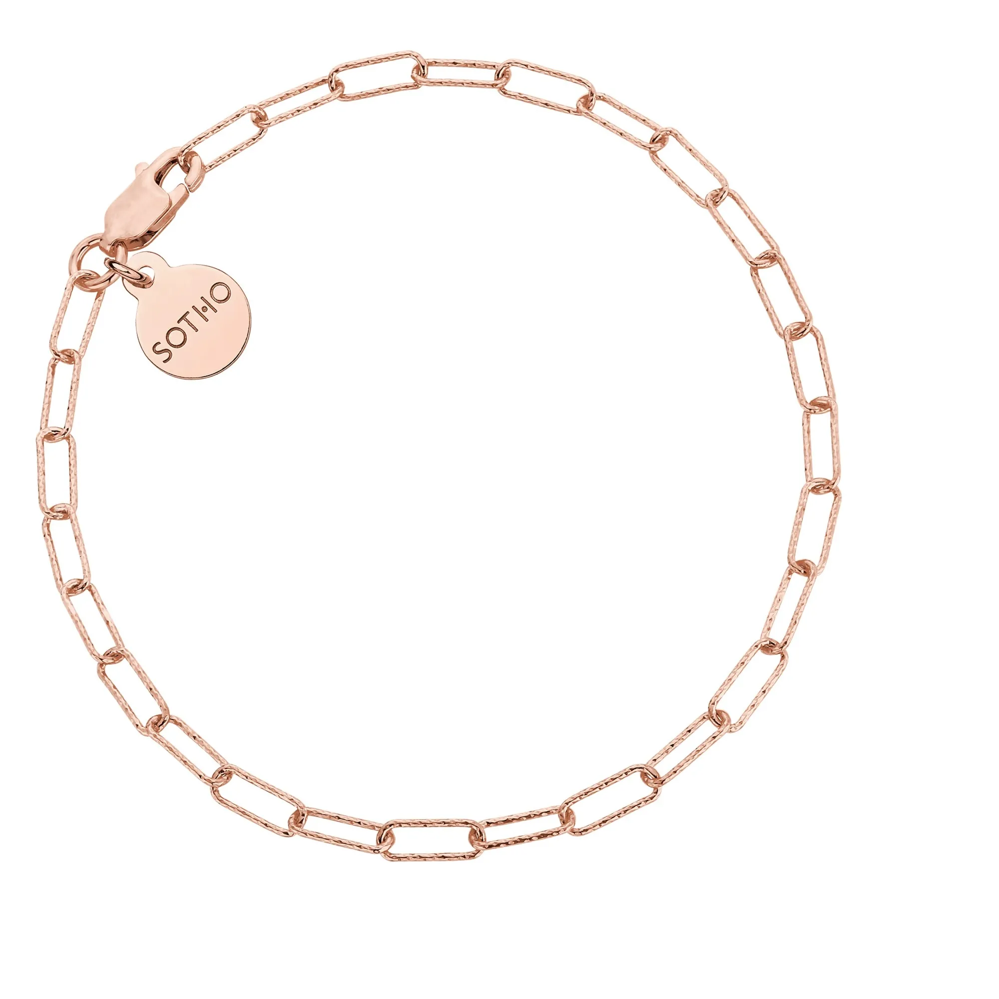 Bransoletka delikatna owalna z różowego złota : Długość - 19cm