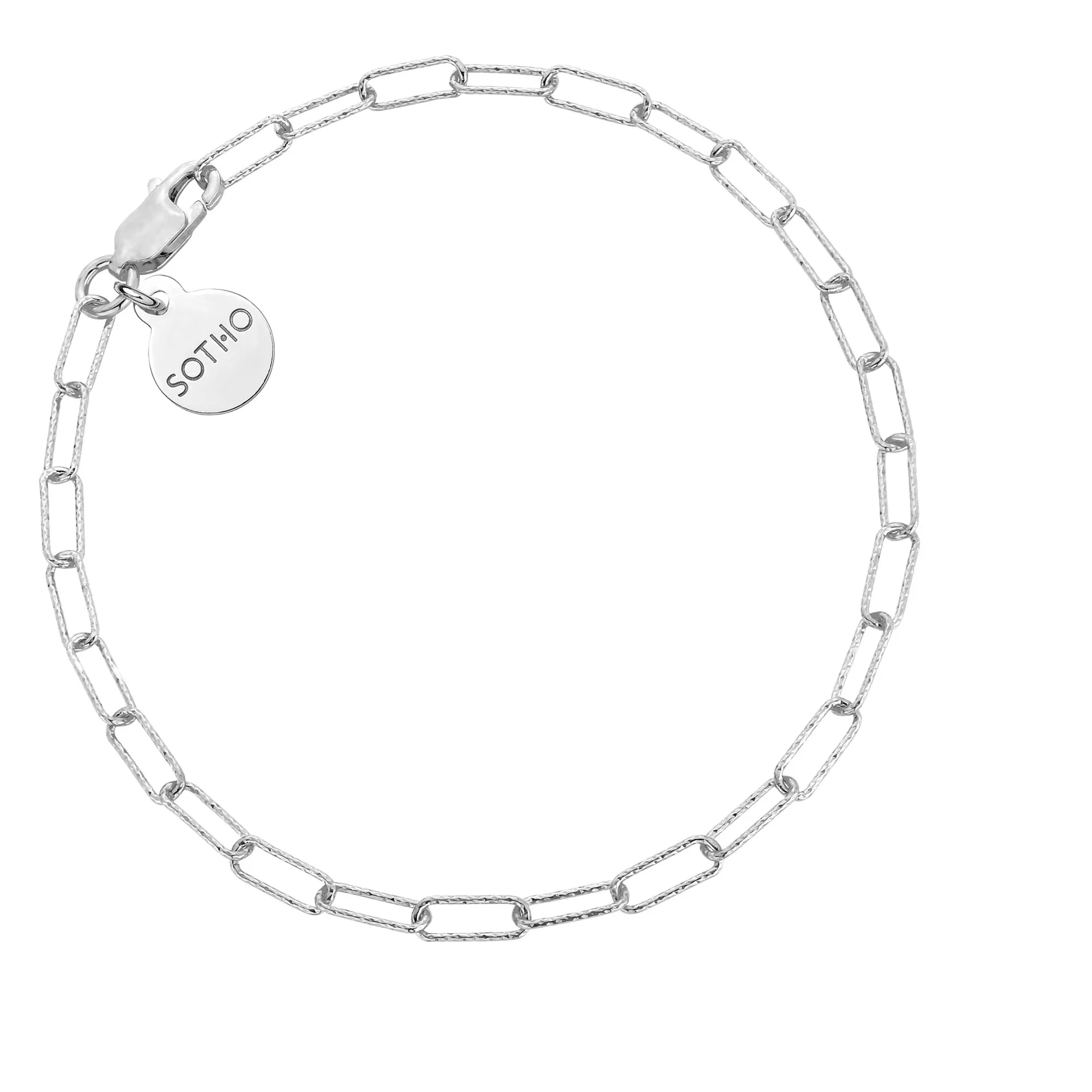 Srebrna delikatna owalna bransoletka : Długość - 20cm