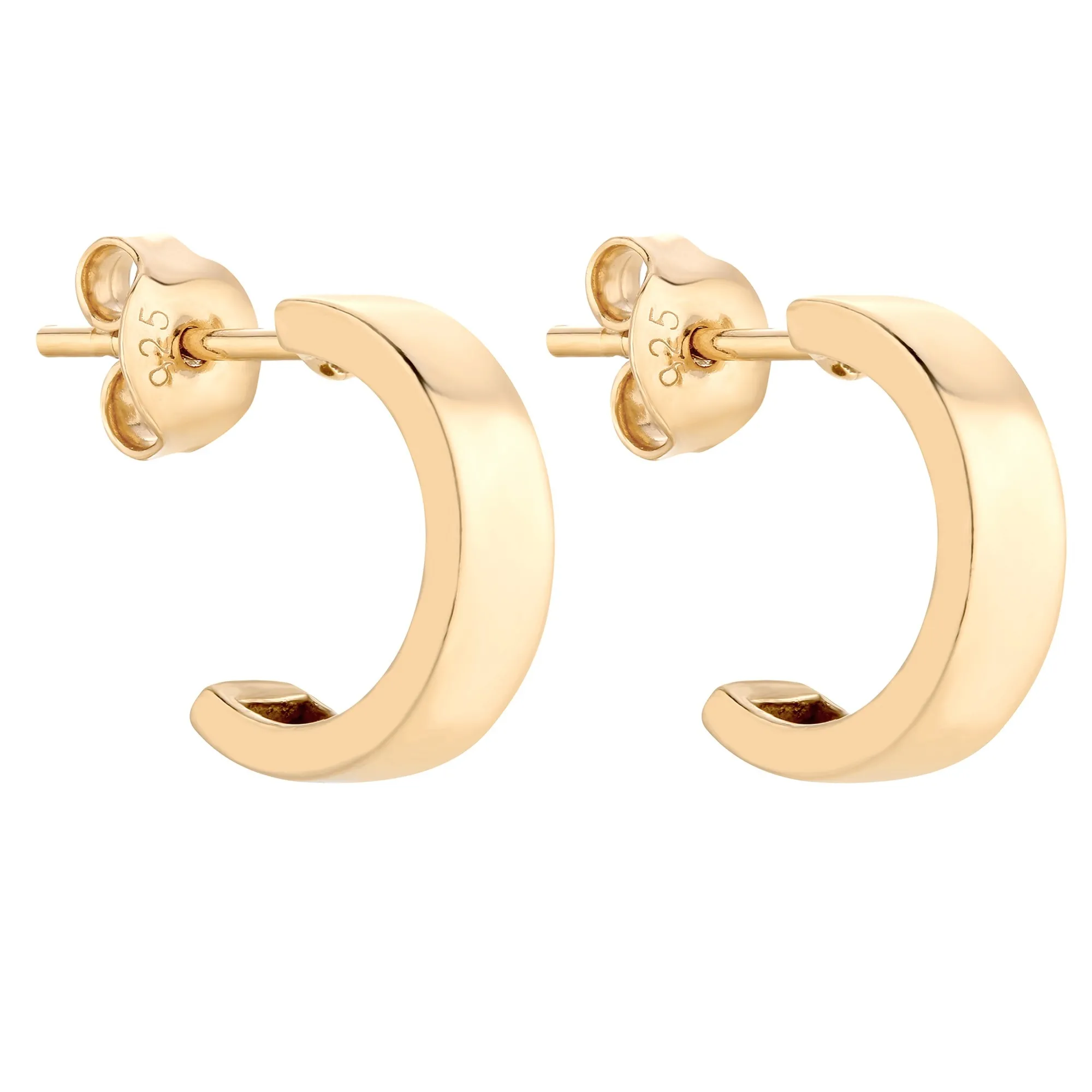 Złote kolczyki półkola