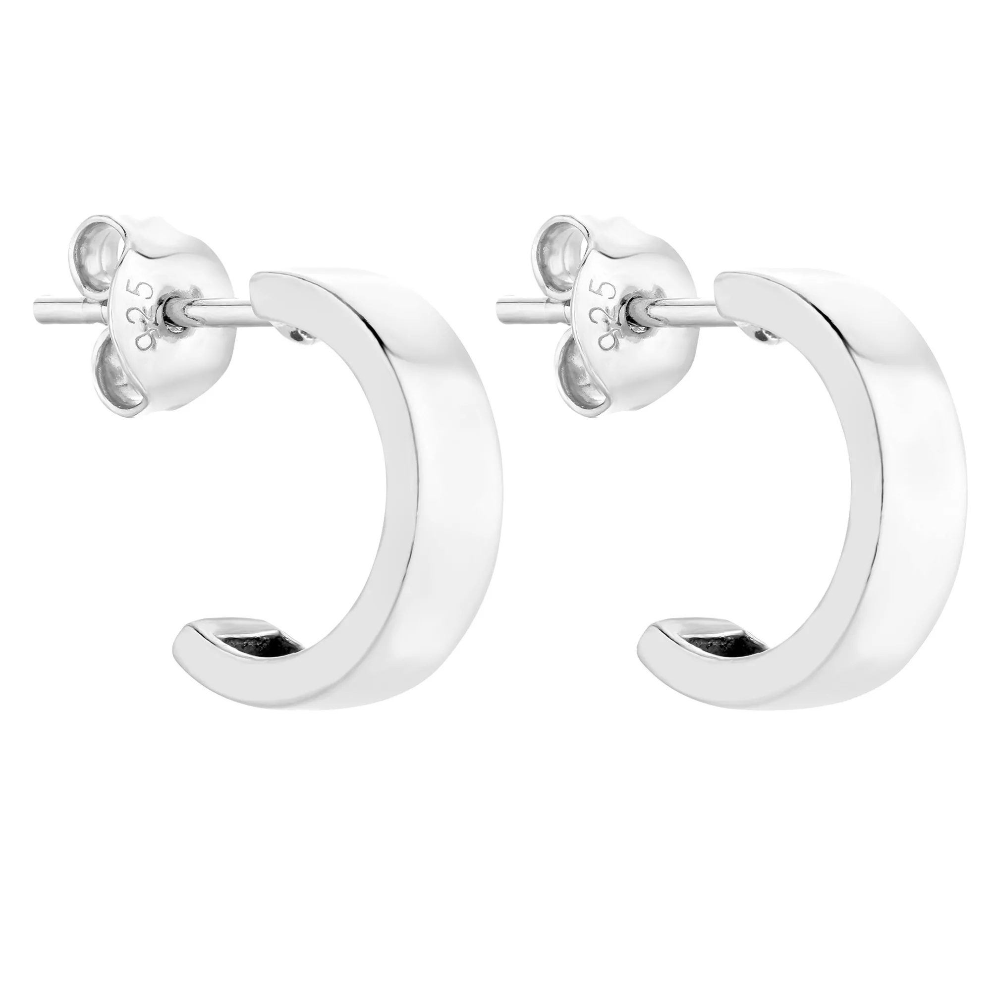 Srebrne kolczyki półkola